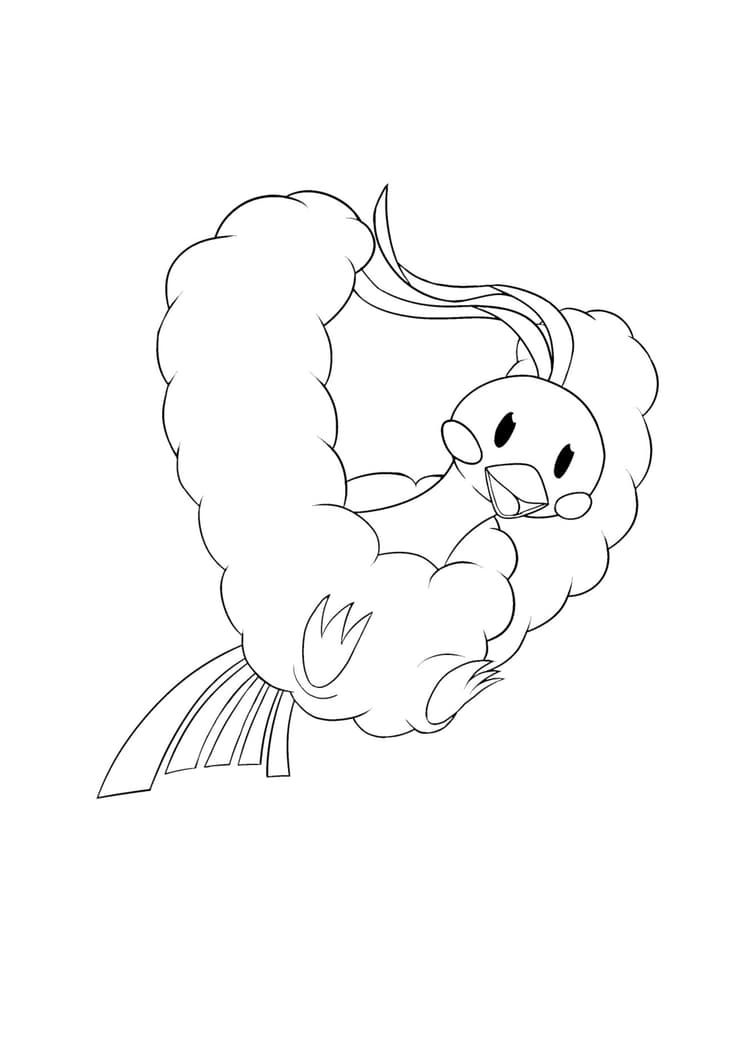 Coloriage Altaria (A4) à imprimer