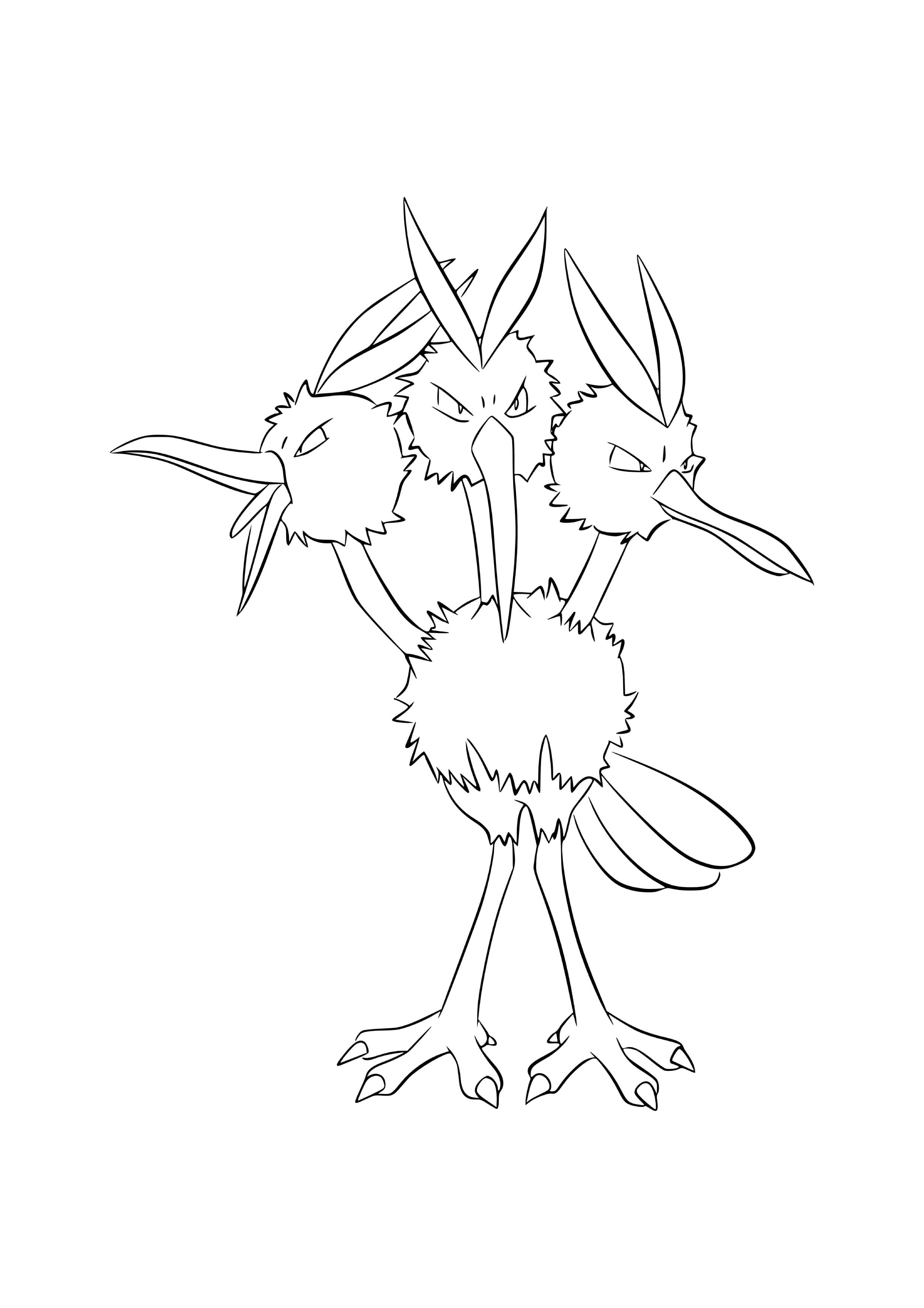 Coloriage Dodrio (A4) à imprimer