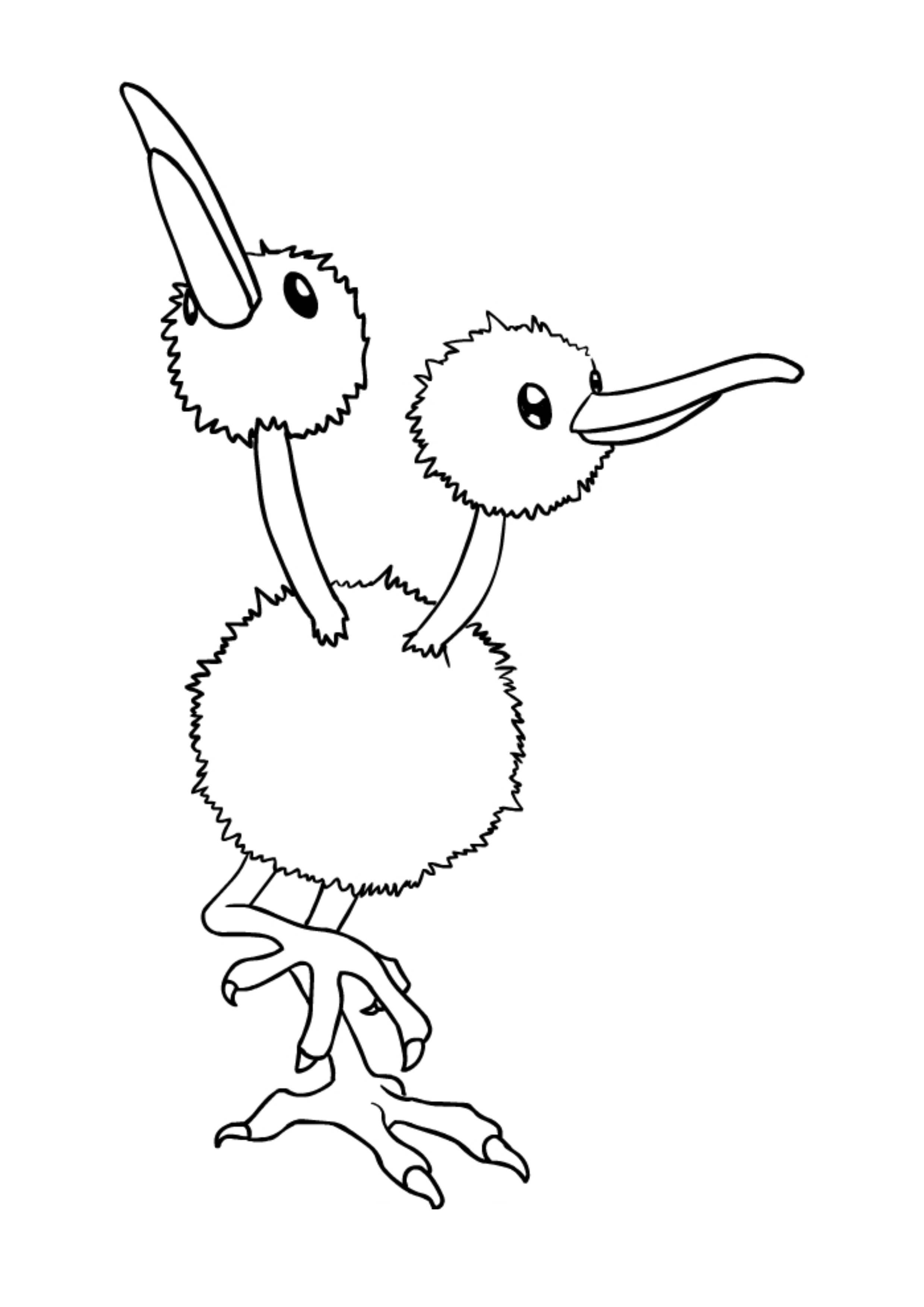 Coloriage Doduo (A4) à imprimer