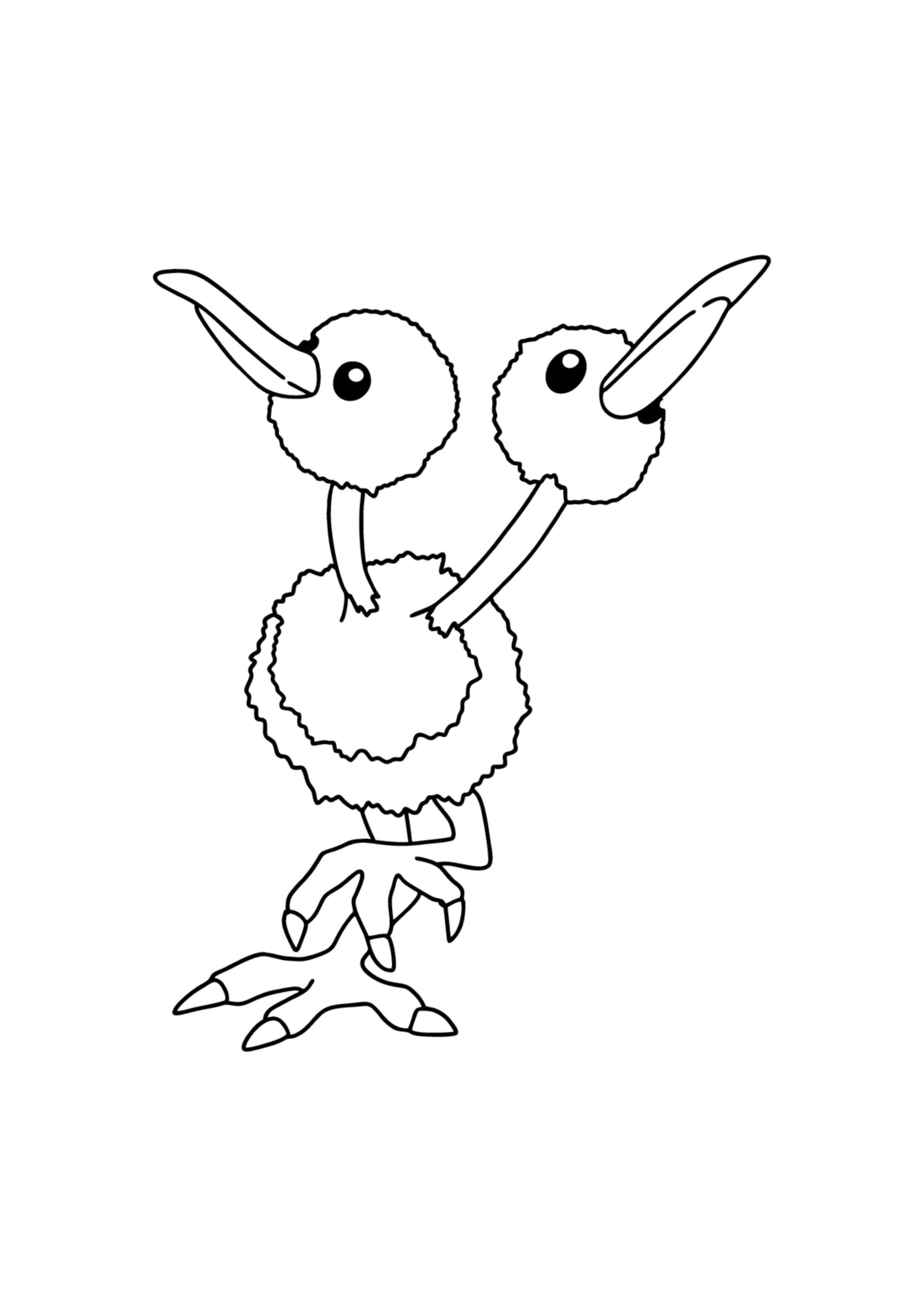Coloriage Doduo (A4) à imprimer