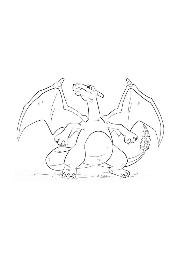 Coloriage Dracaufeu (A4) à imprimer