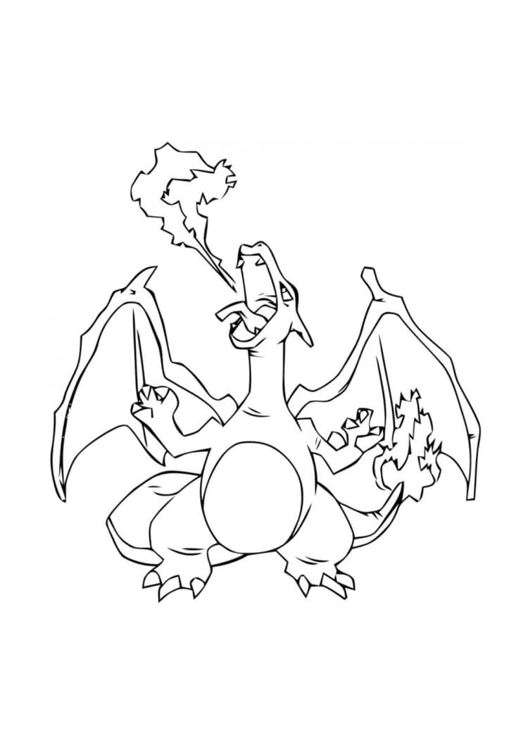 Coloriage Dracaufeu (A4) à imprimer