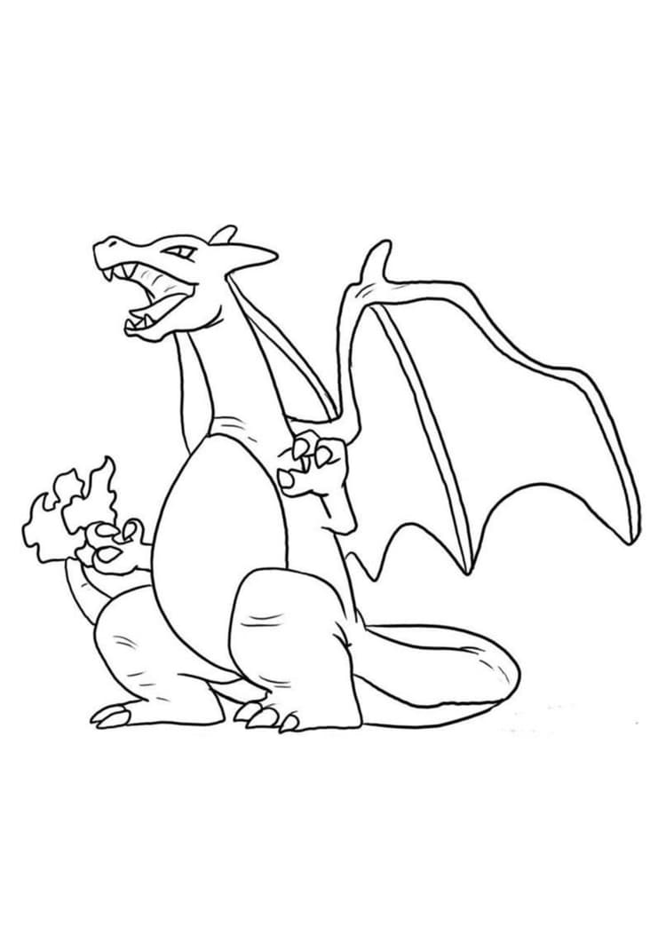 Coloriage Dracaufeu (A4) à imprimer