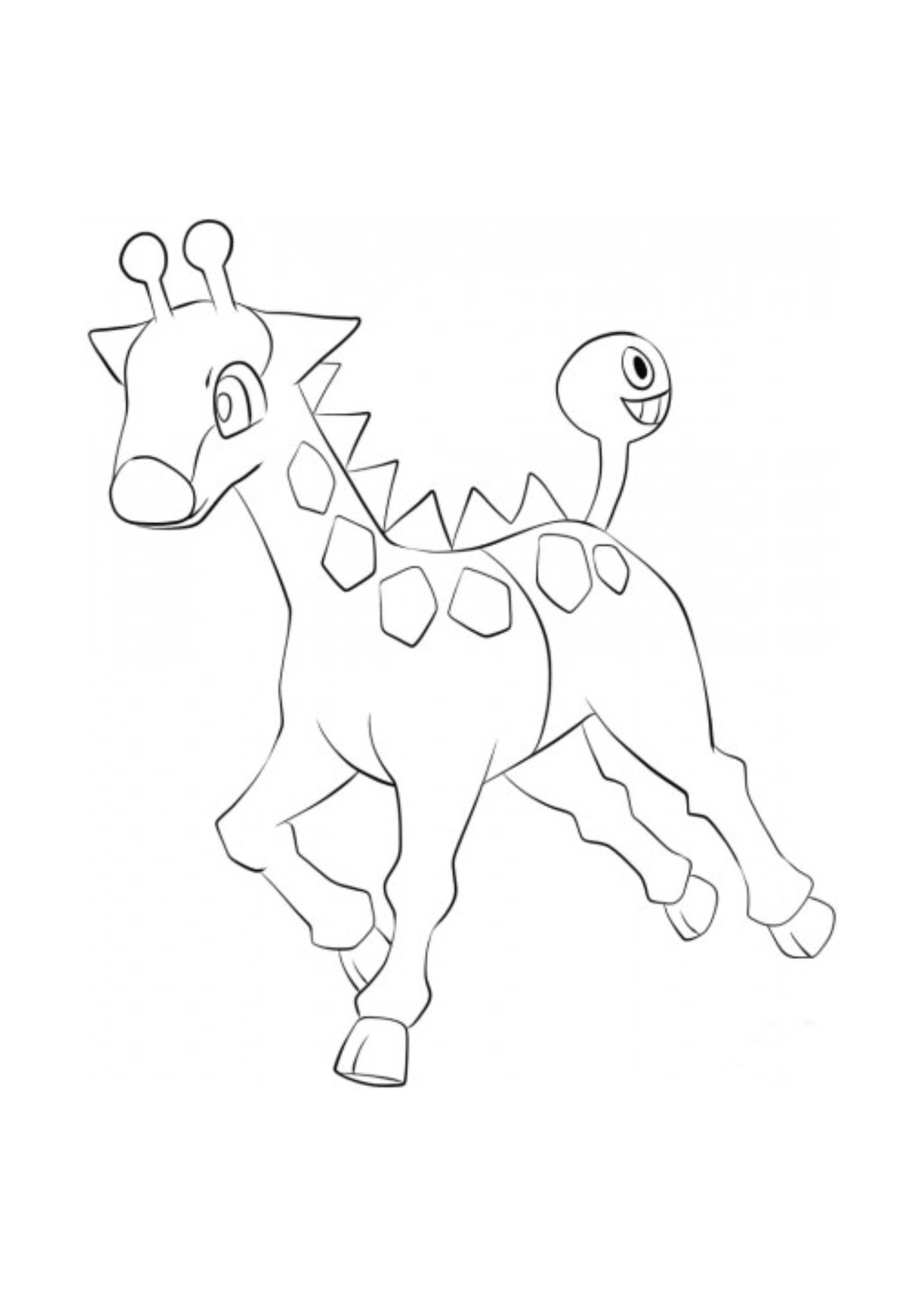 Coloriage Girafarig (A4) à imprimer