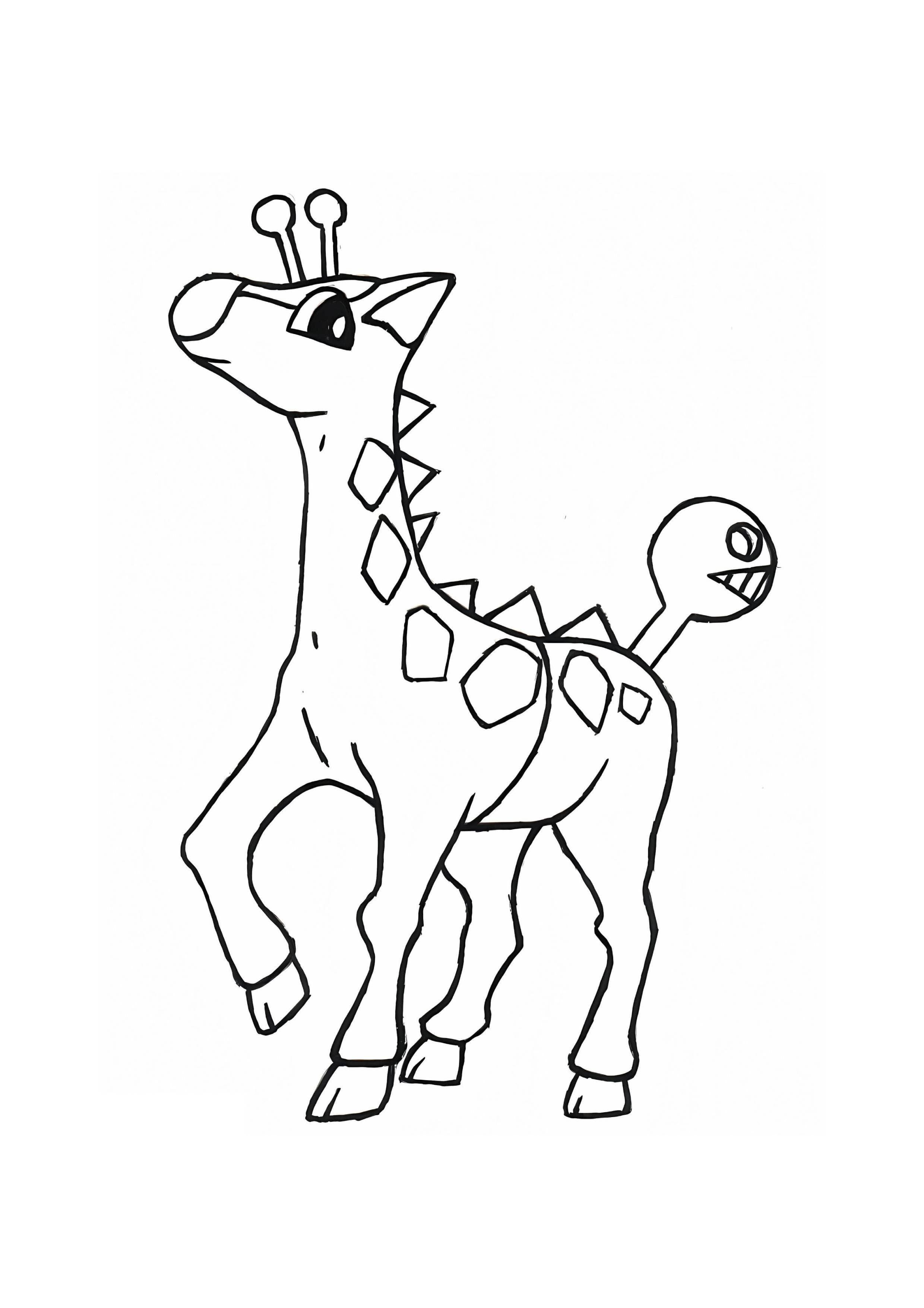 Coloriage Girafarig (A4) à imprimer