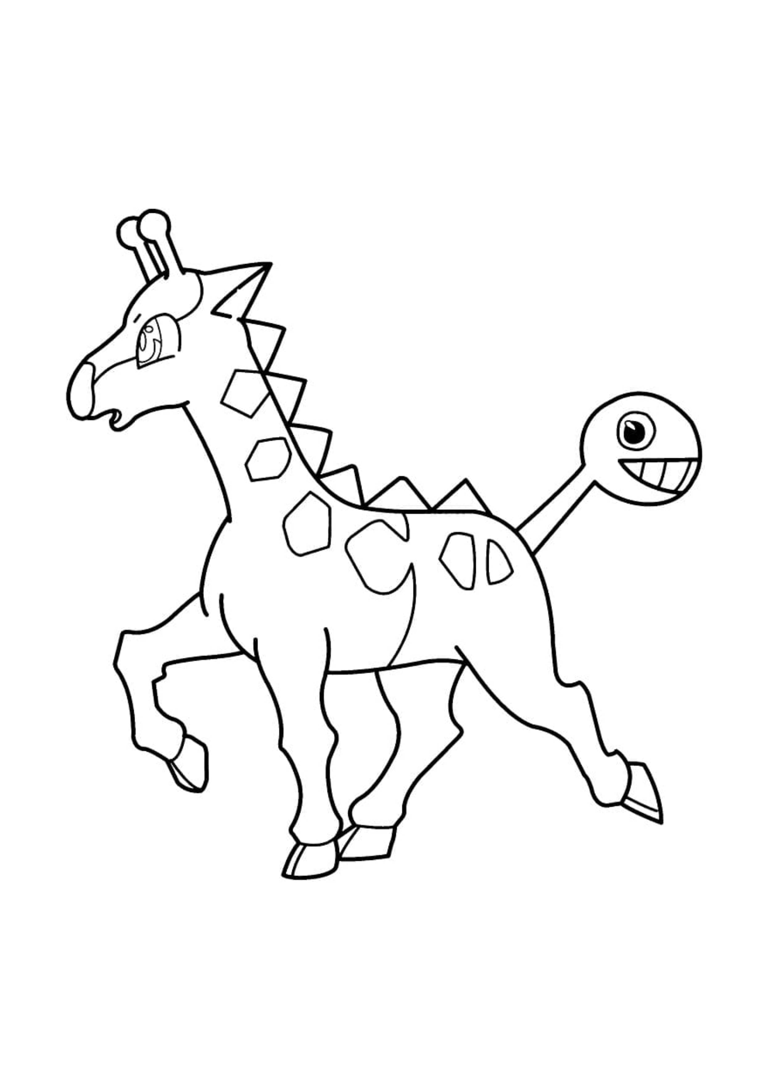 Coloriage Girafarig (A4) à imprimer