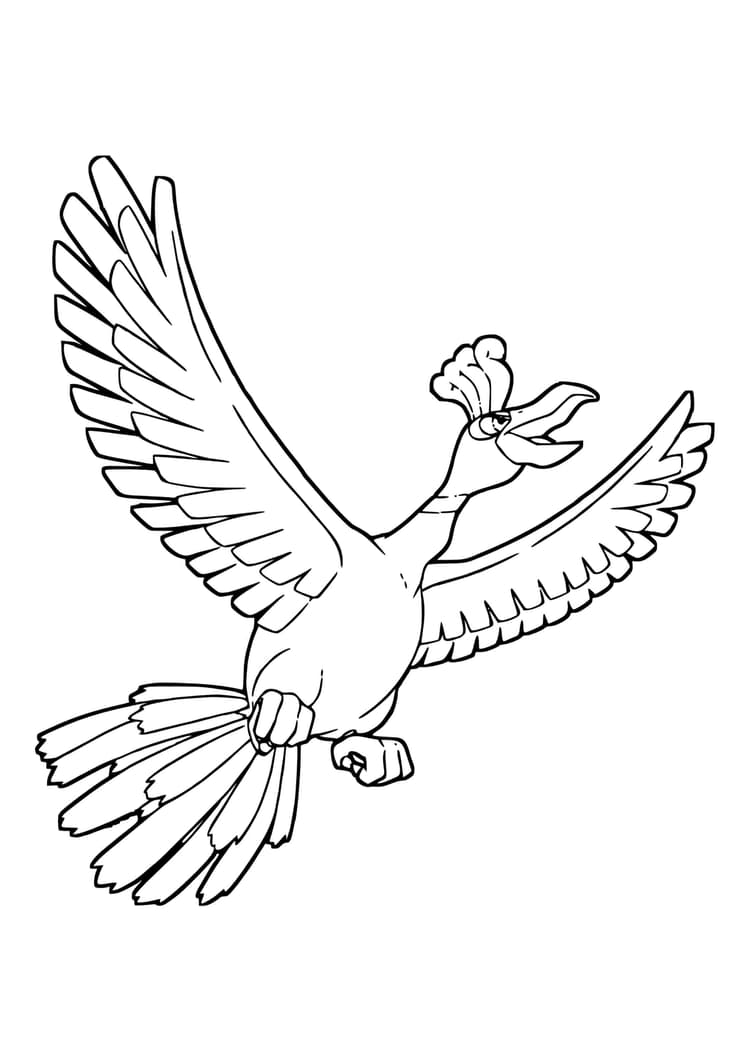 Coloriage Ho-Oh (A4) à imprimer