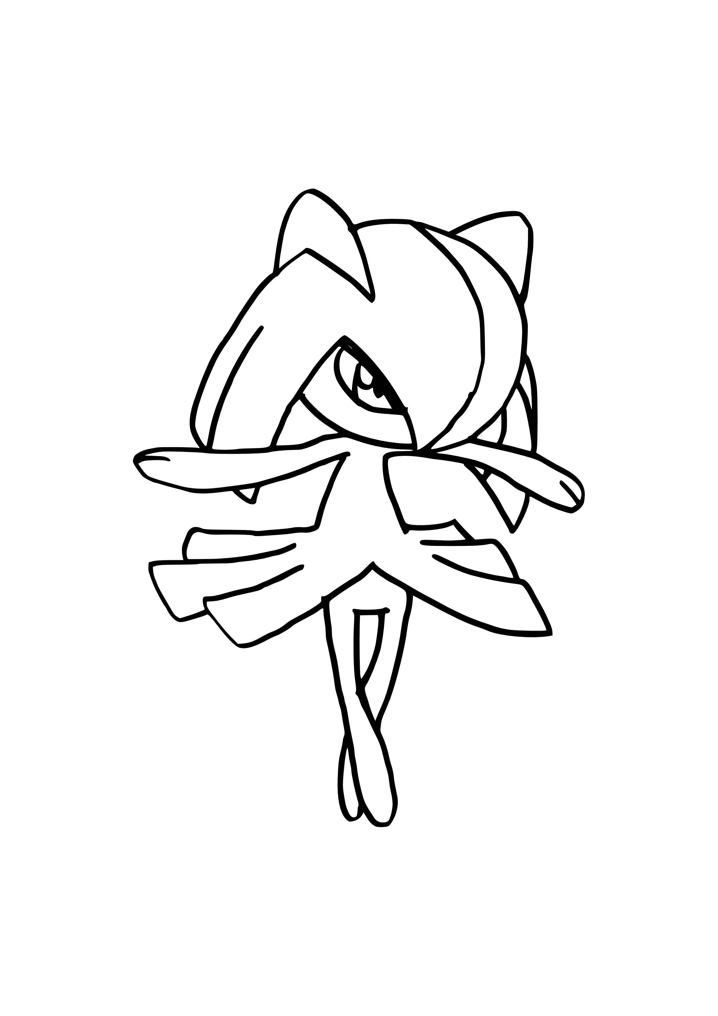 Coloriage Kirlia (A4) à imprimer