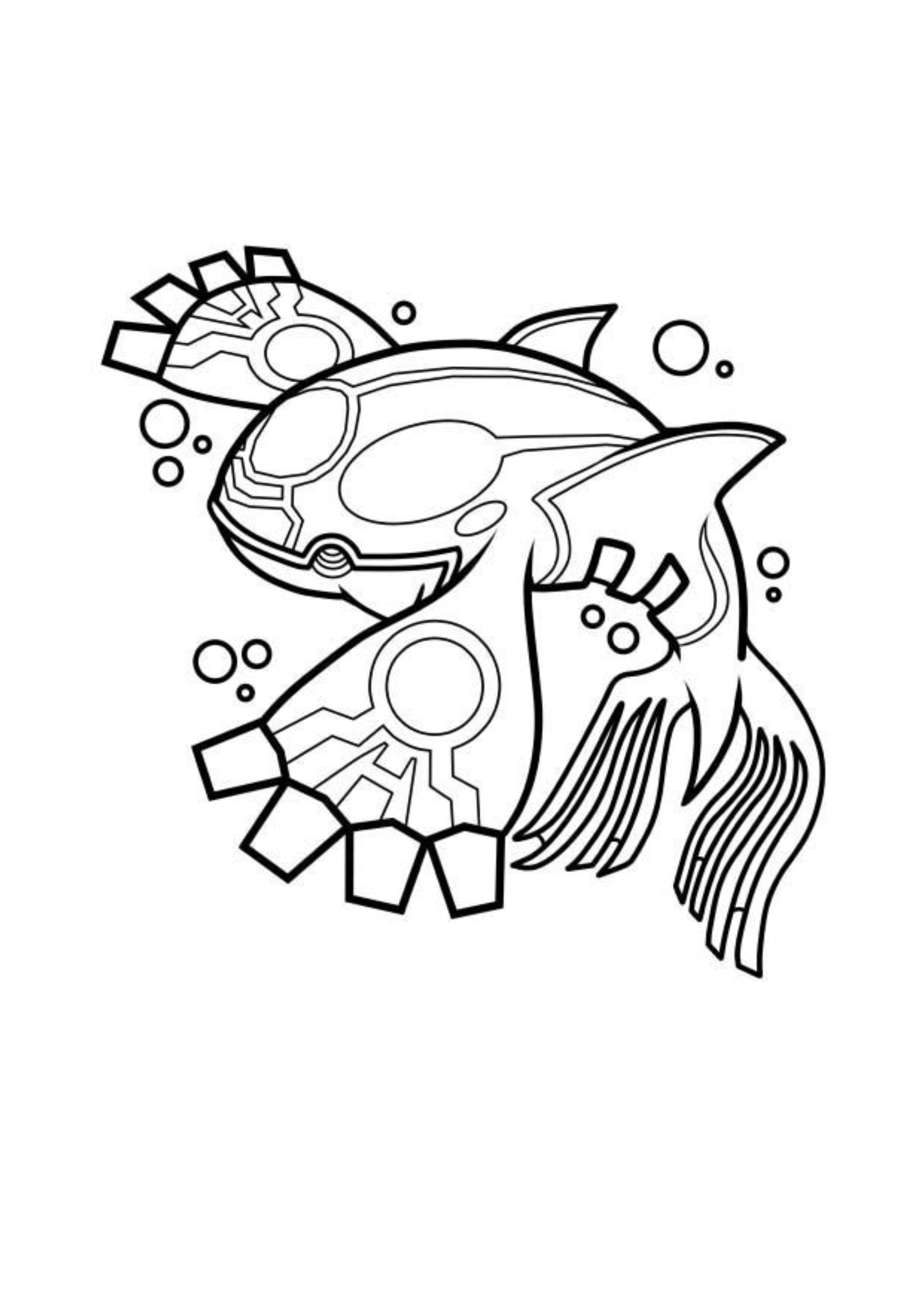 Coloriage Kyogre (A4) à imprimer