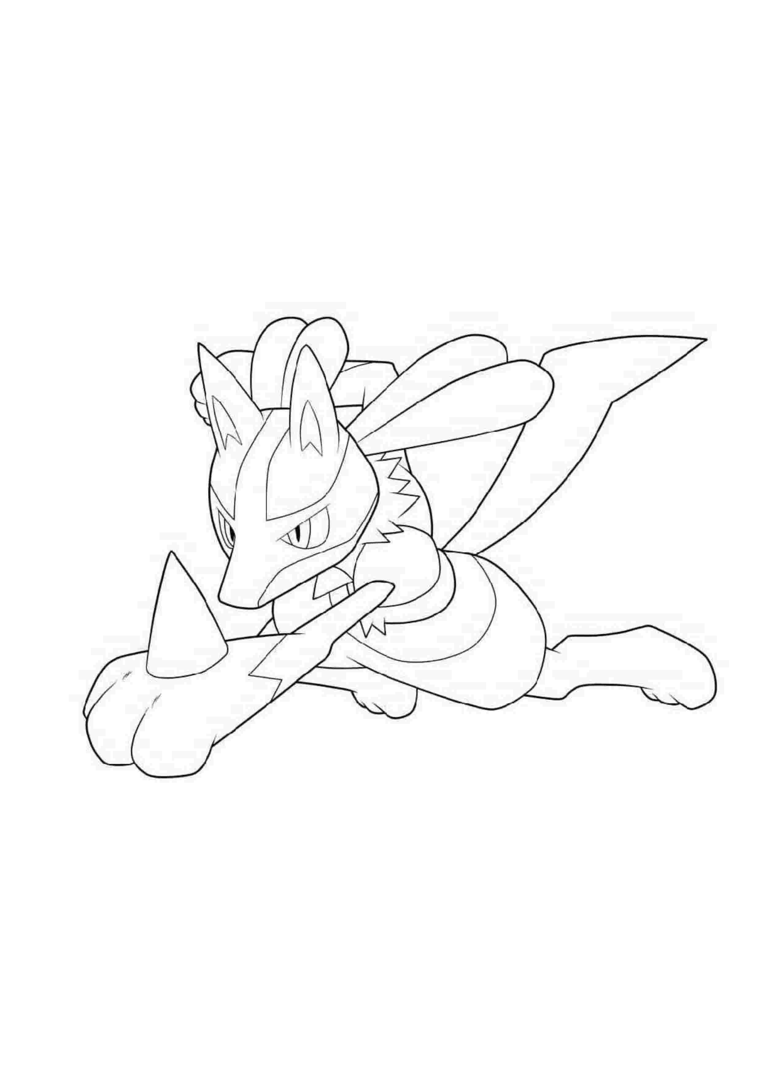 Coloriage Lucario (A4) à imprimer