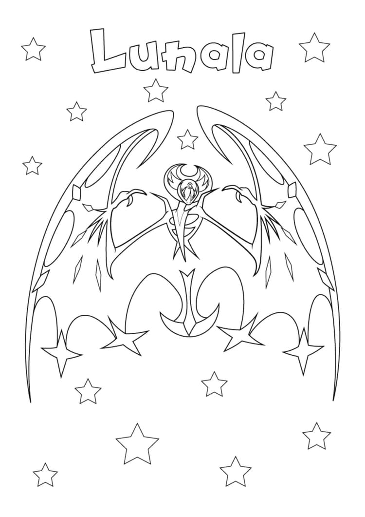Coloriage Lunala (A4) à imprimer
