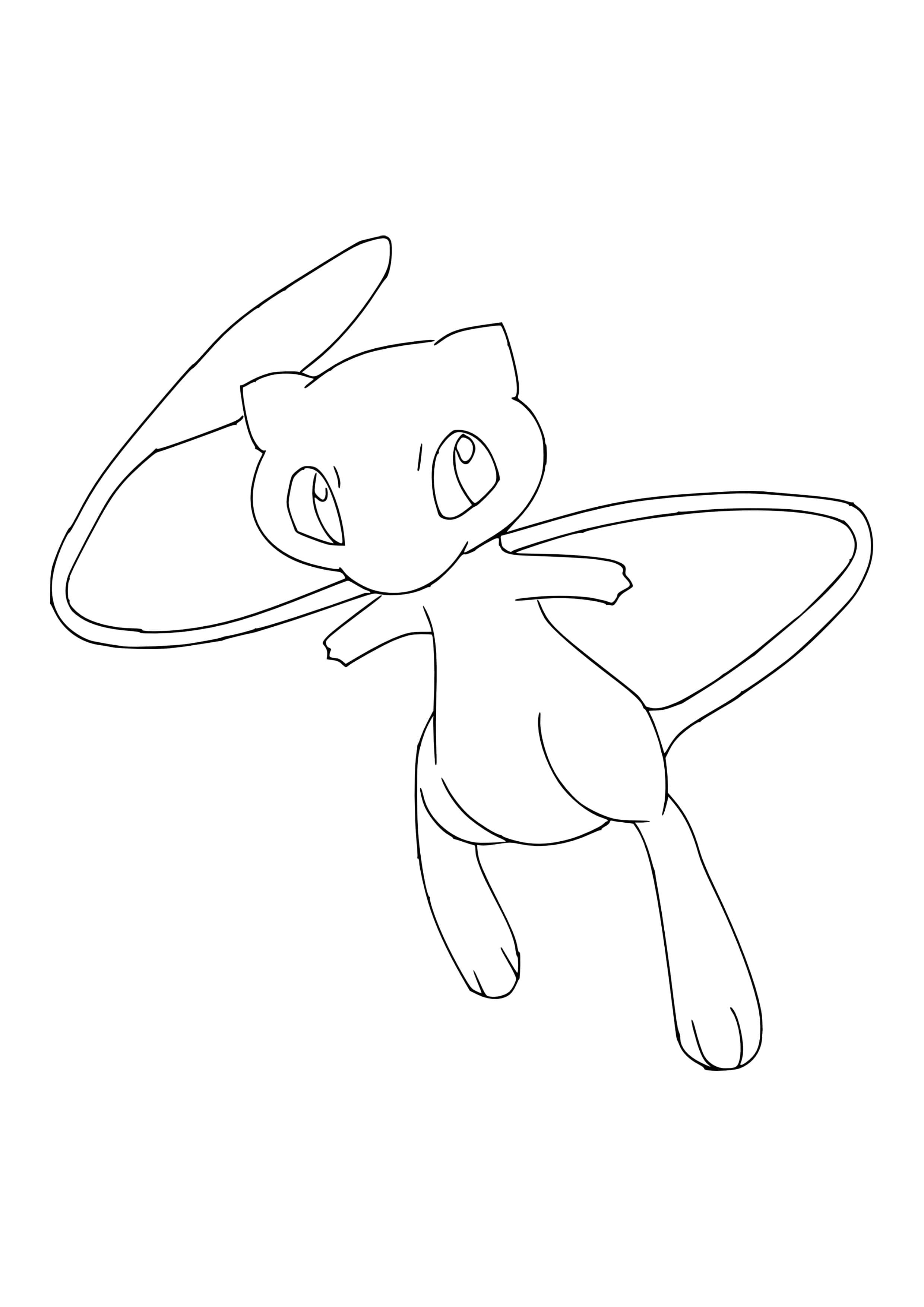 Coloriage Mew (A4) à imprimer