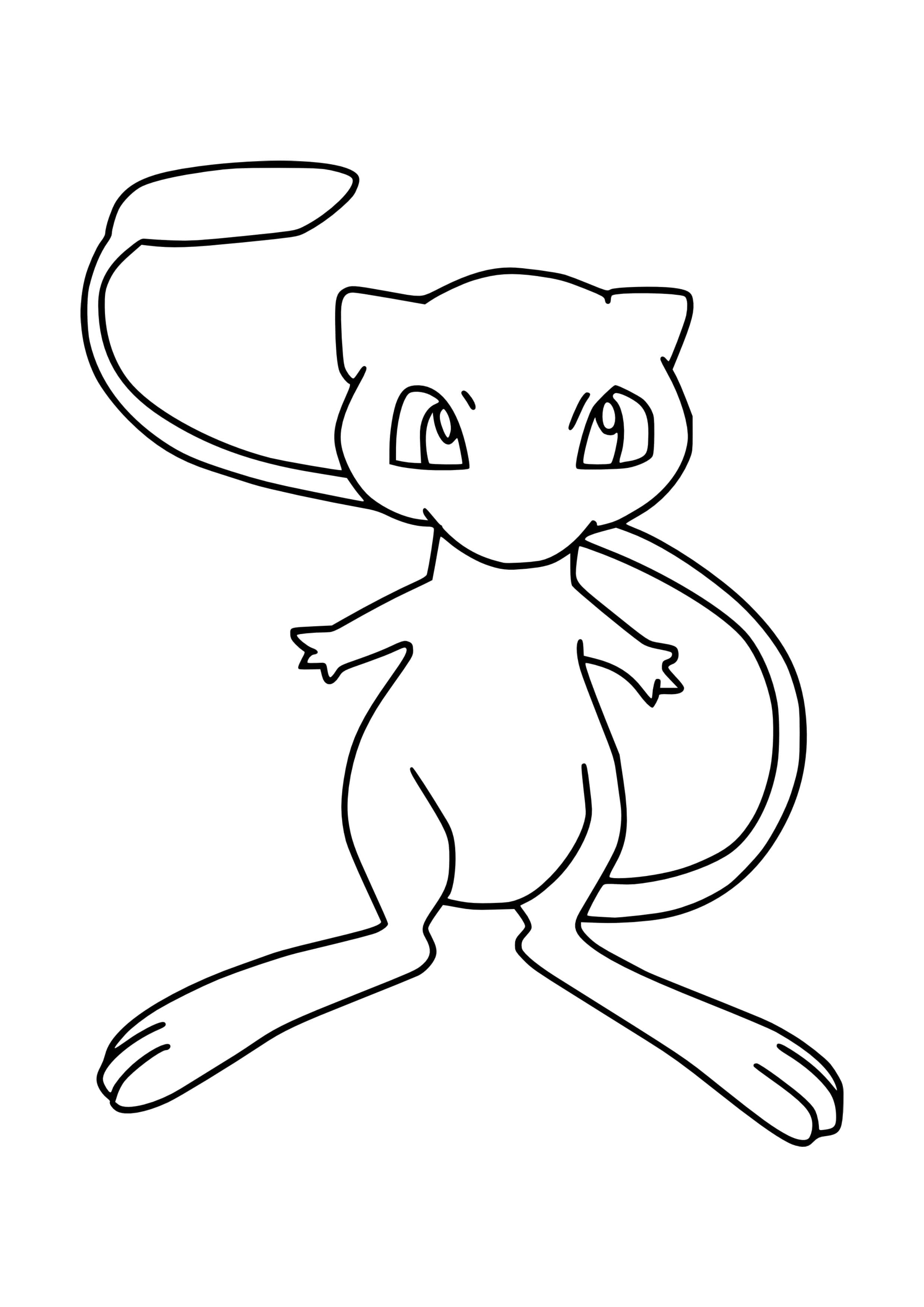 Coloriage Mew (A4) à imprimer