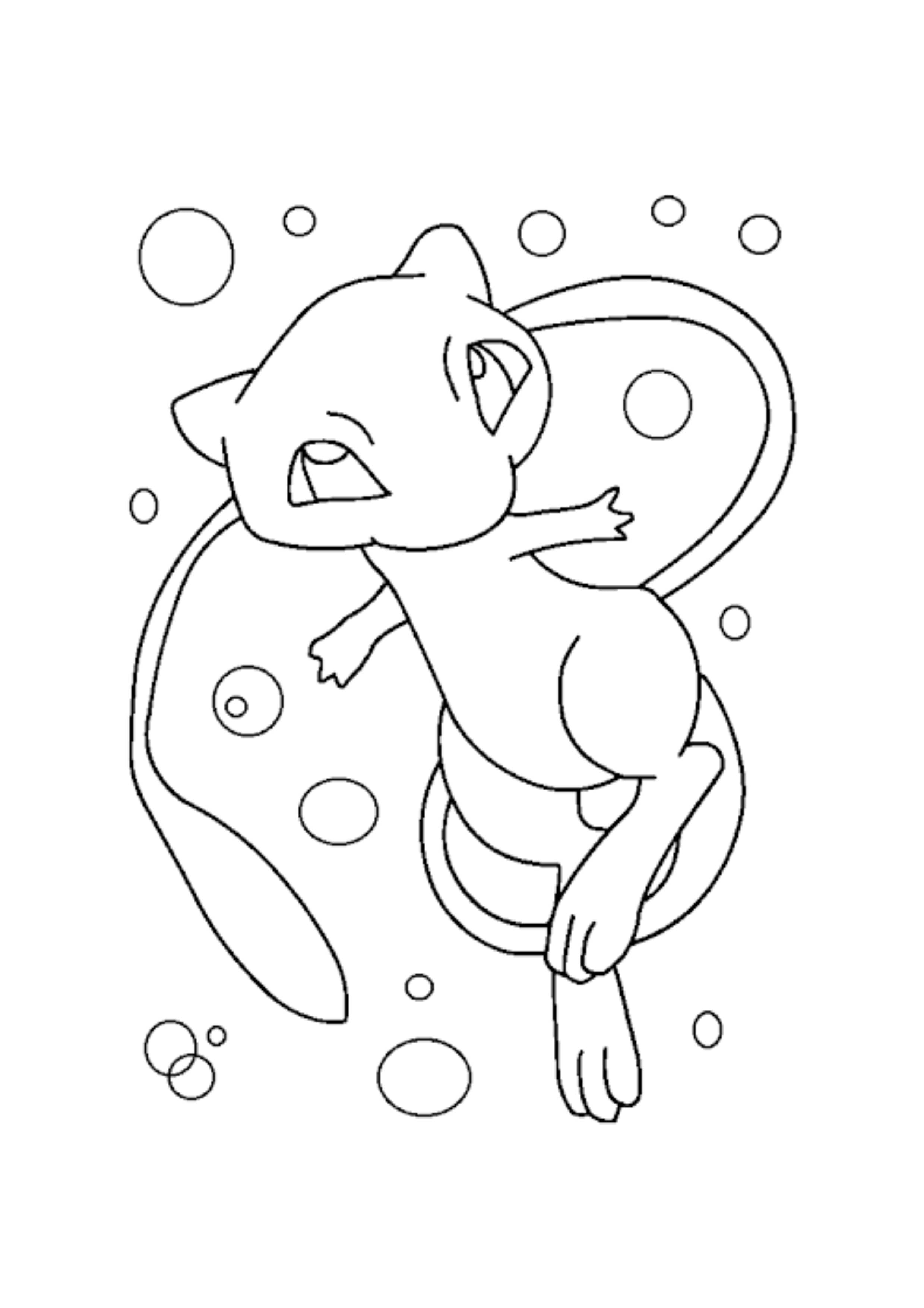 Coloriage Mew (A4) à imprimer