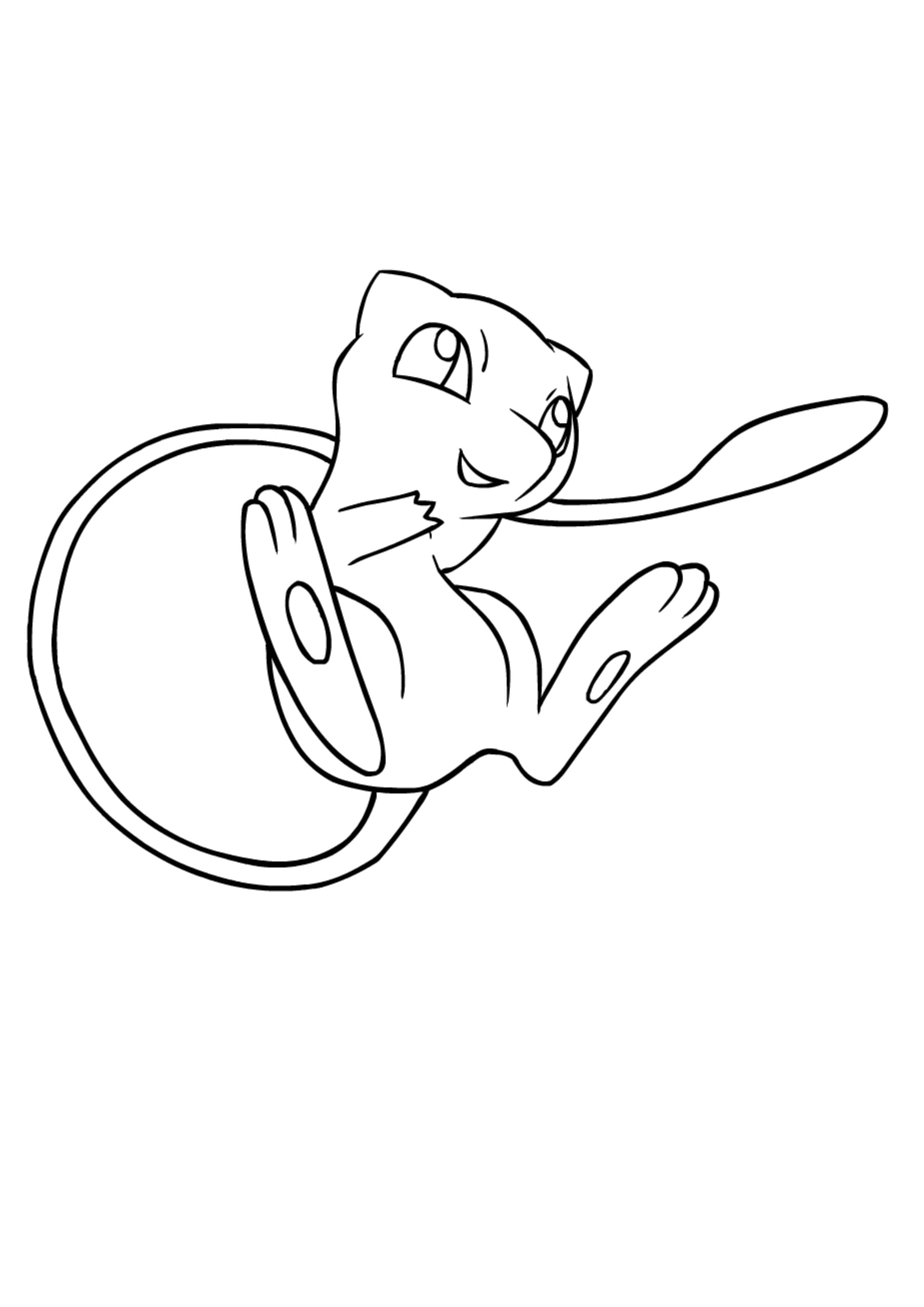Coloriage Mew (A4) à imprimer