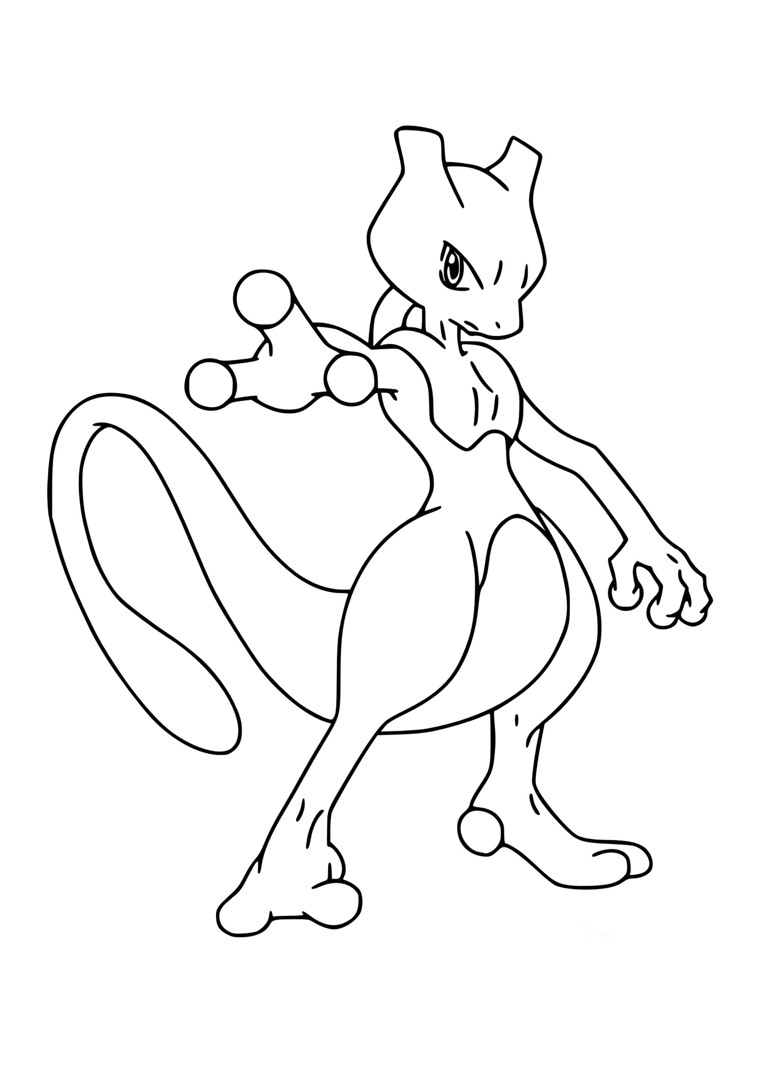 Coloriage Mewtwo (A4) à imprimer