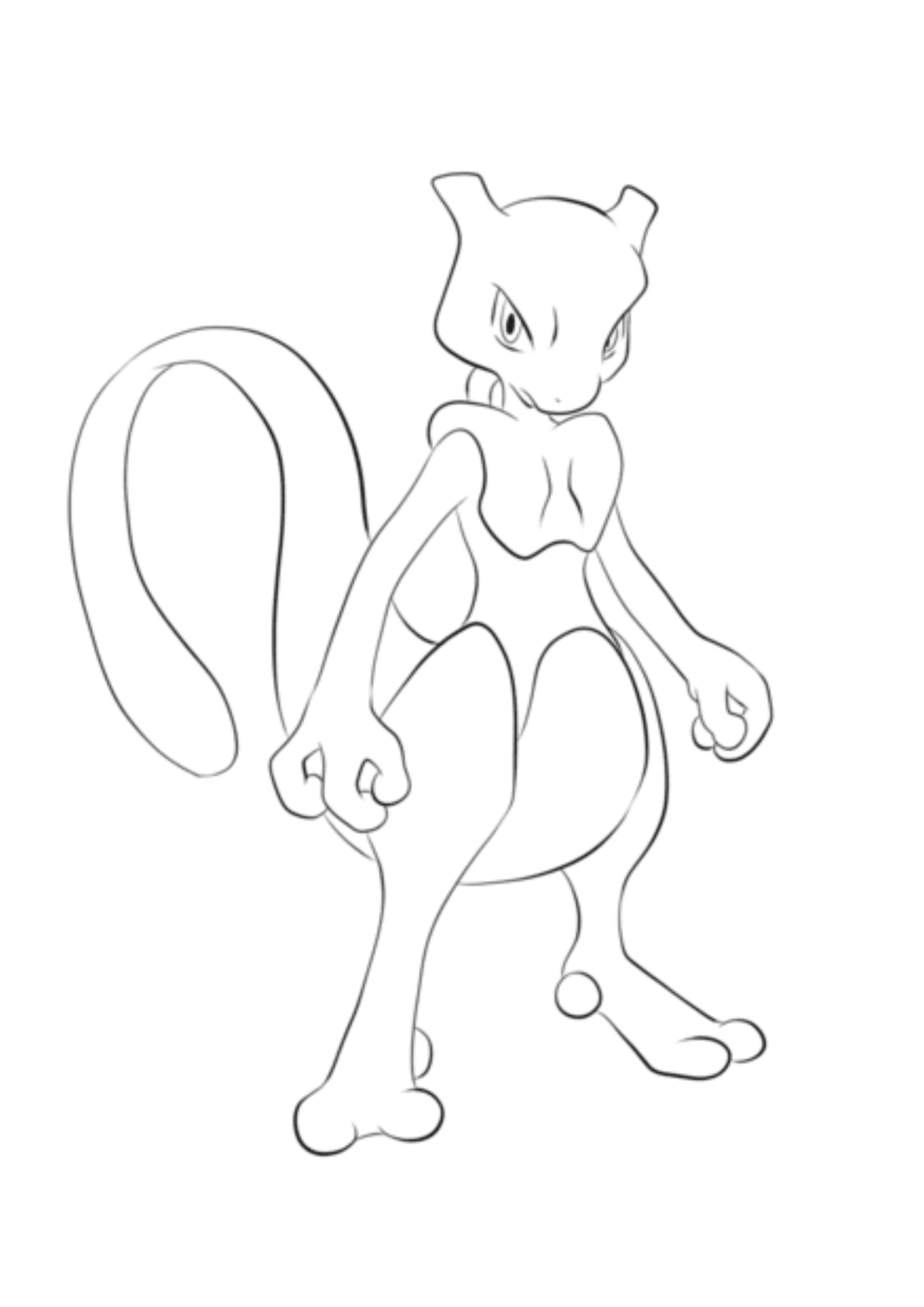 Coloriage Mewtwo (A4) à imprimer