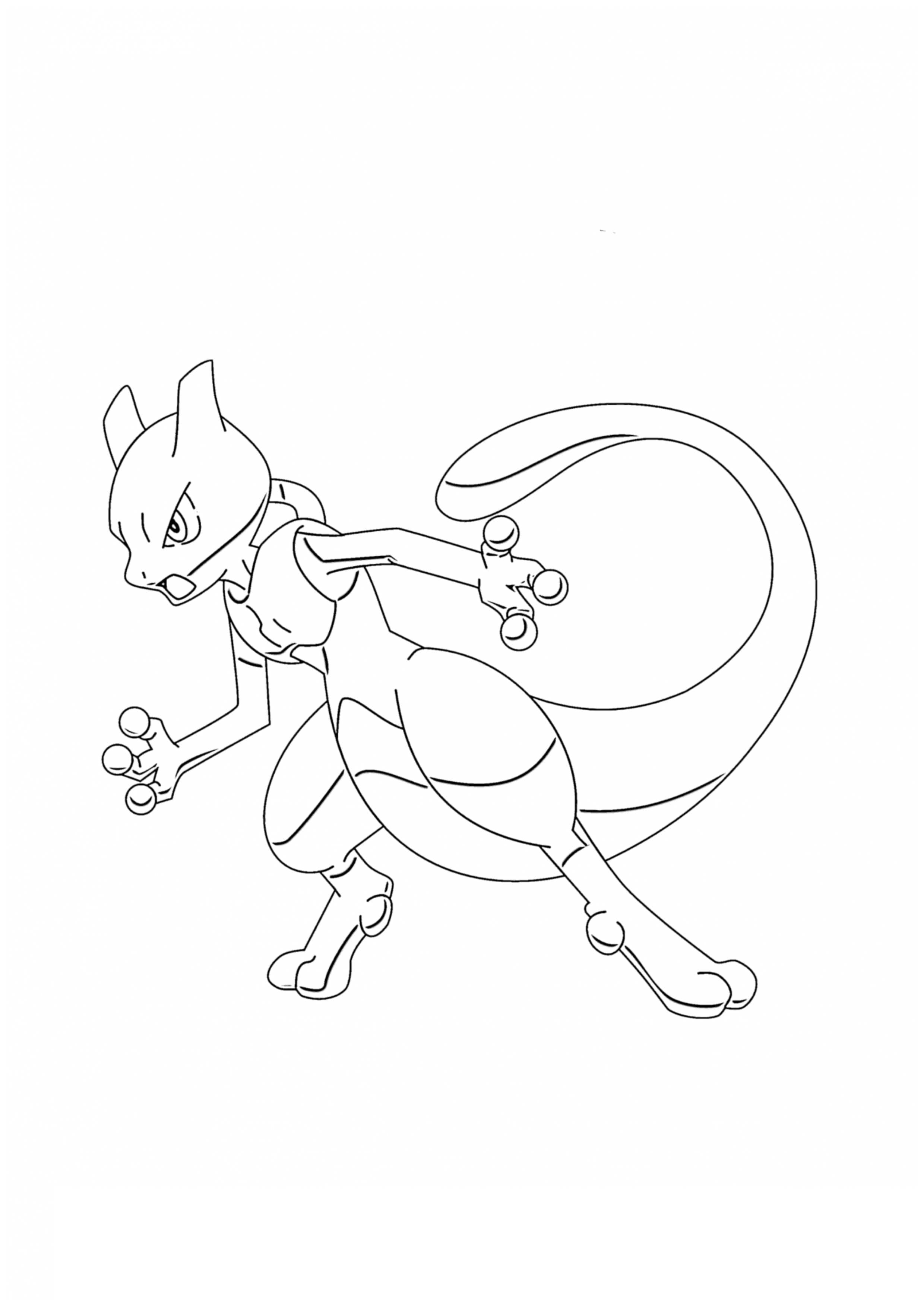 Coloriage Mewtwo (A4) à imprimer