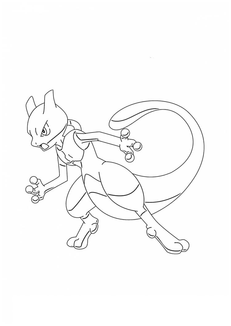 Coloriage Mewtwo (A4) à imprimer