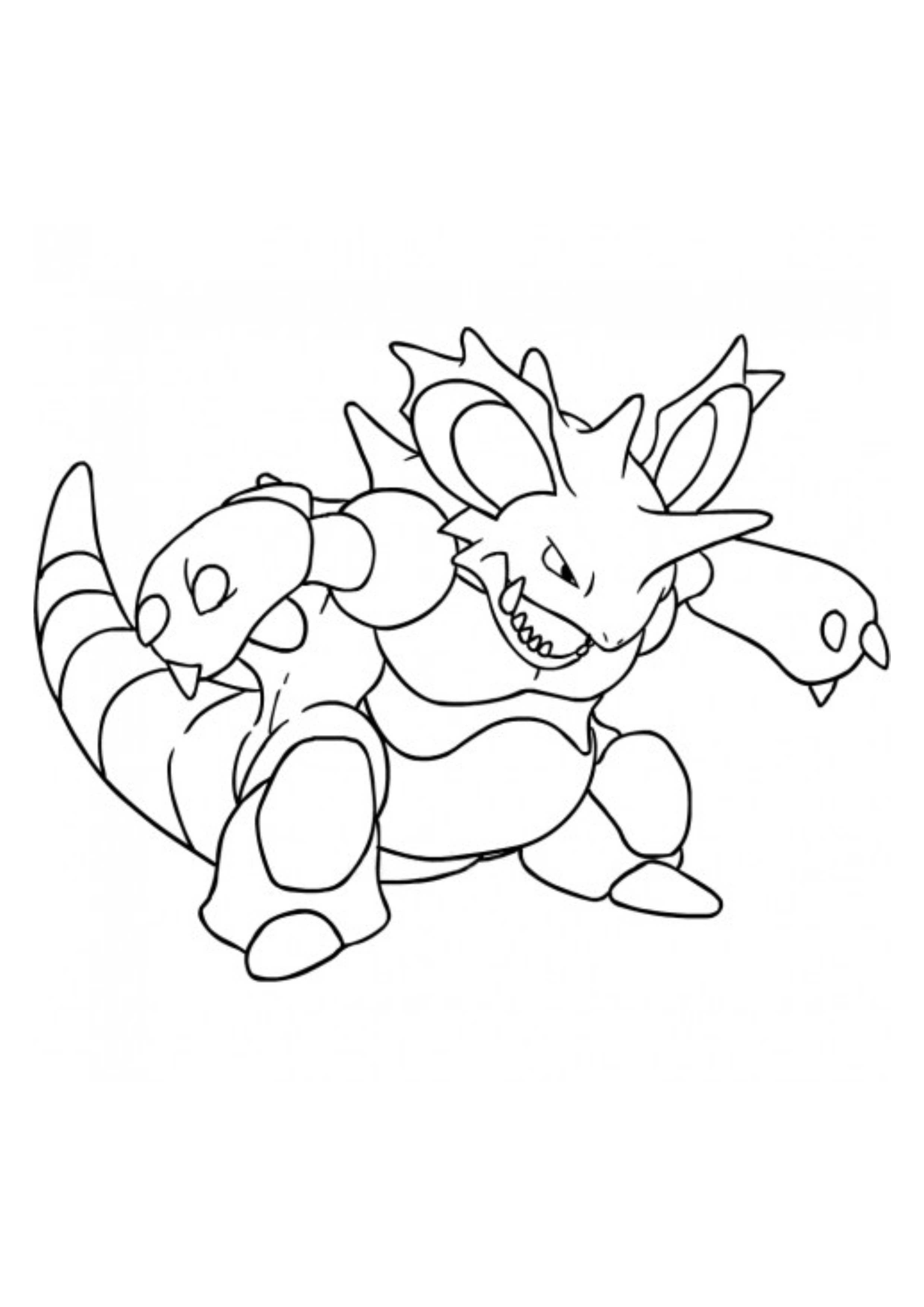 Coloriage Nidoking (A4) à imprimer