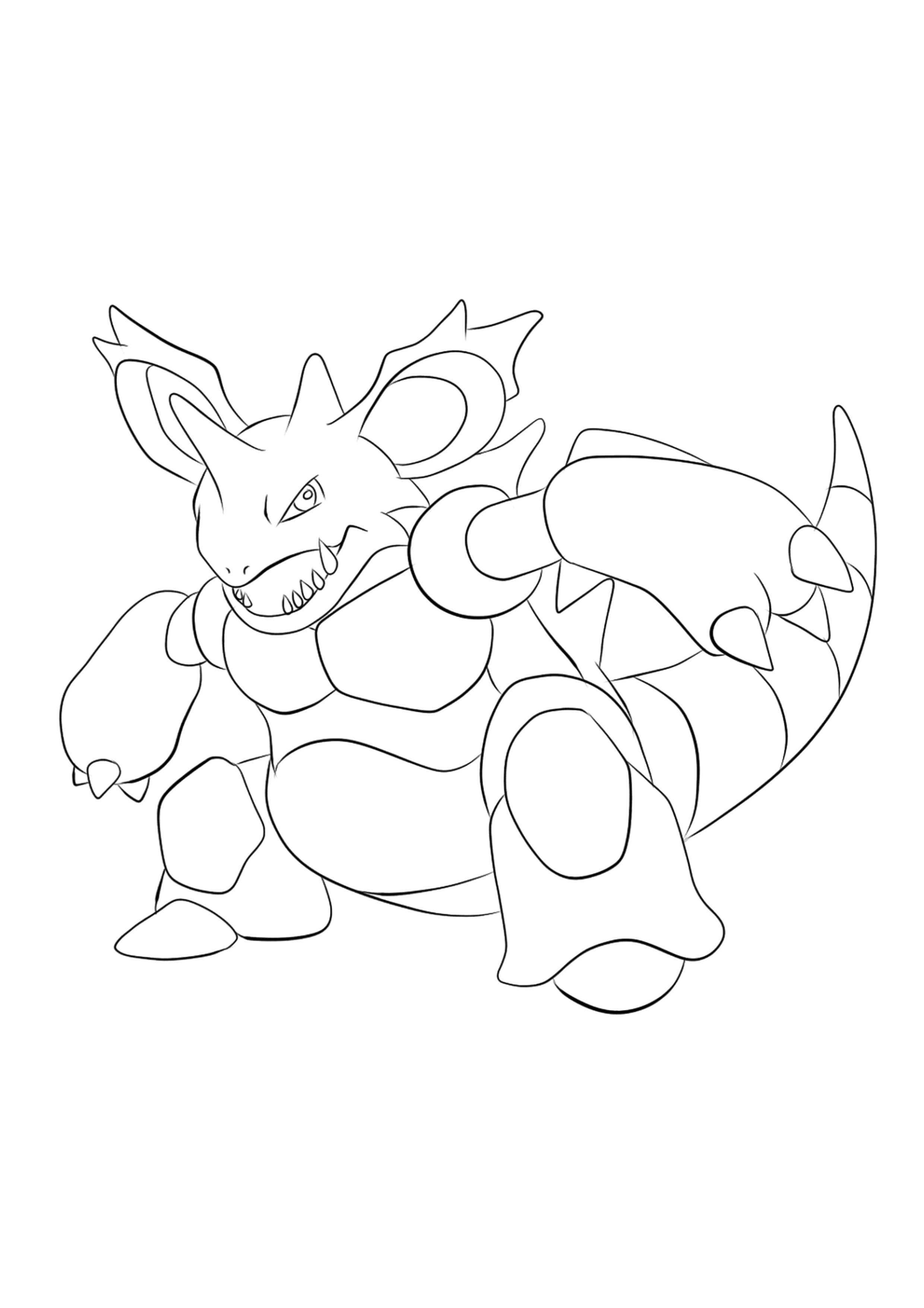 Coloriage Nidoking (A4) à imprimer