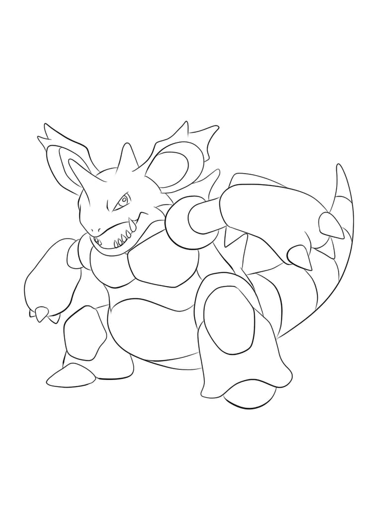 Coloriage Nidoking (A4) à imprimer