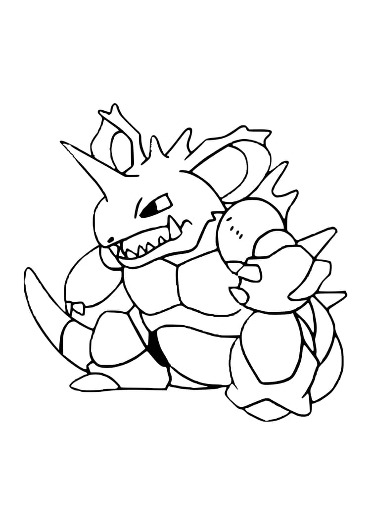 Coloriage Nidoking (A4) à imprimer