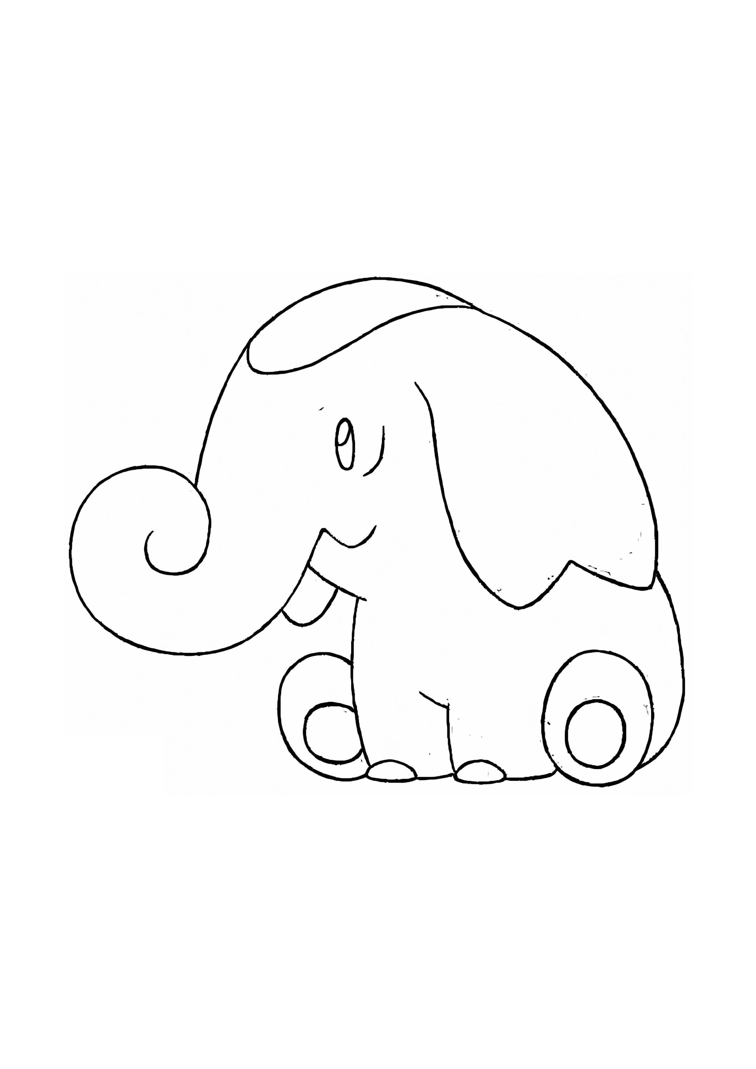 Coloriage Phanpy (A4) à imprimer