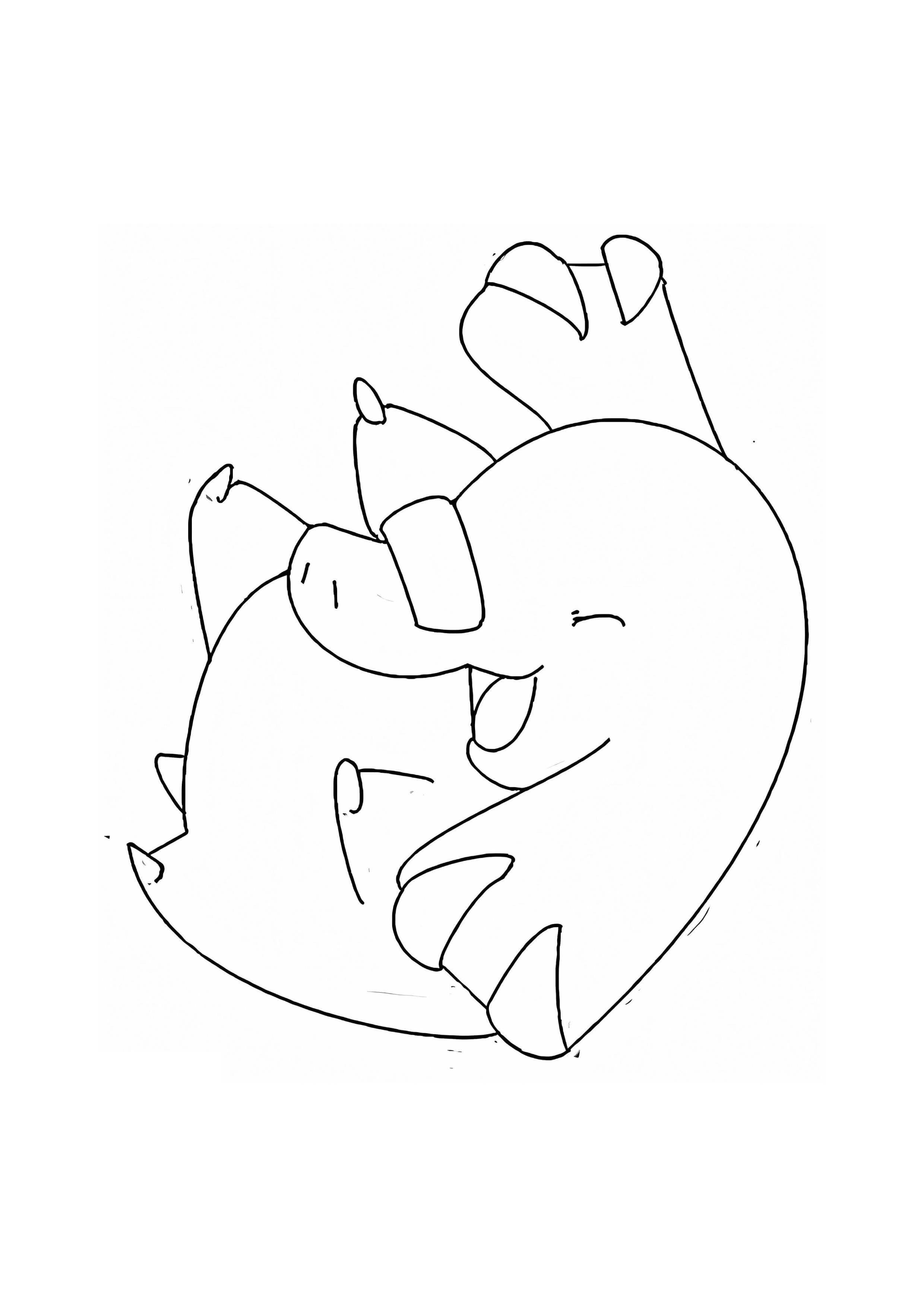 Coloriage Phanpy (A4) à imprimer