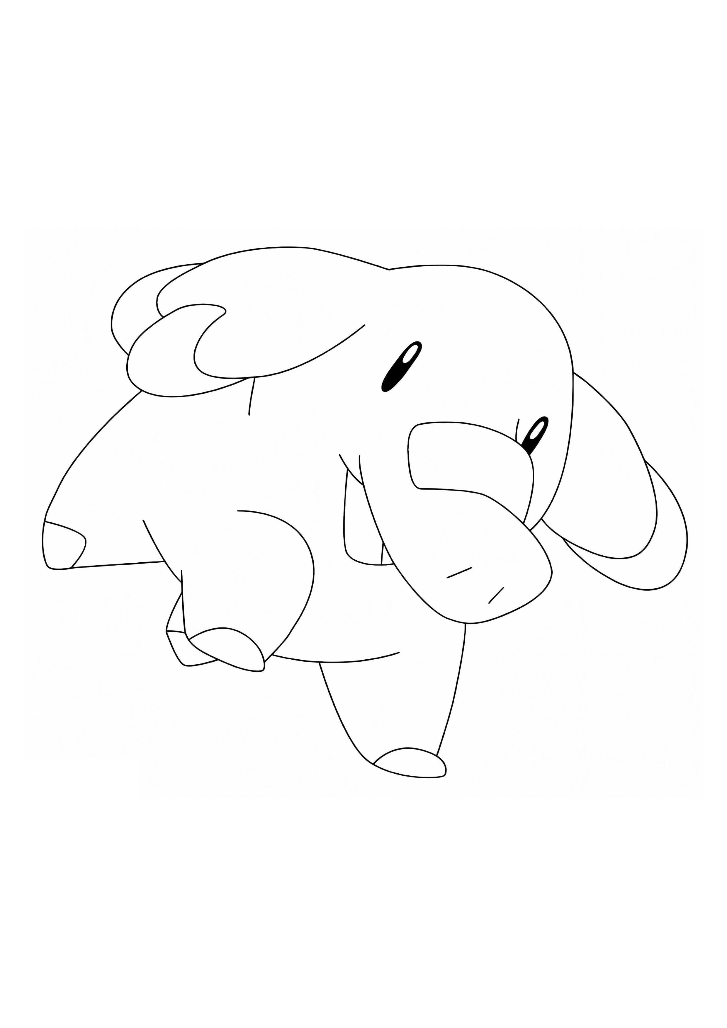 Coloriage Phanpy (A4) à imprimer