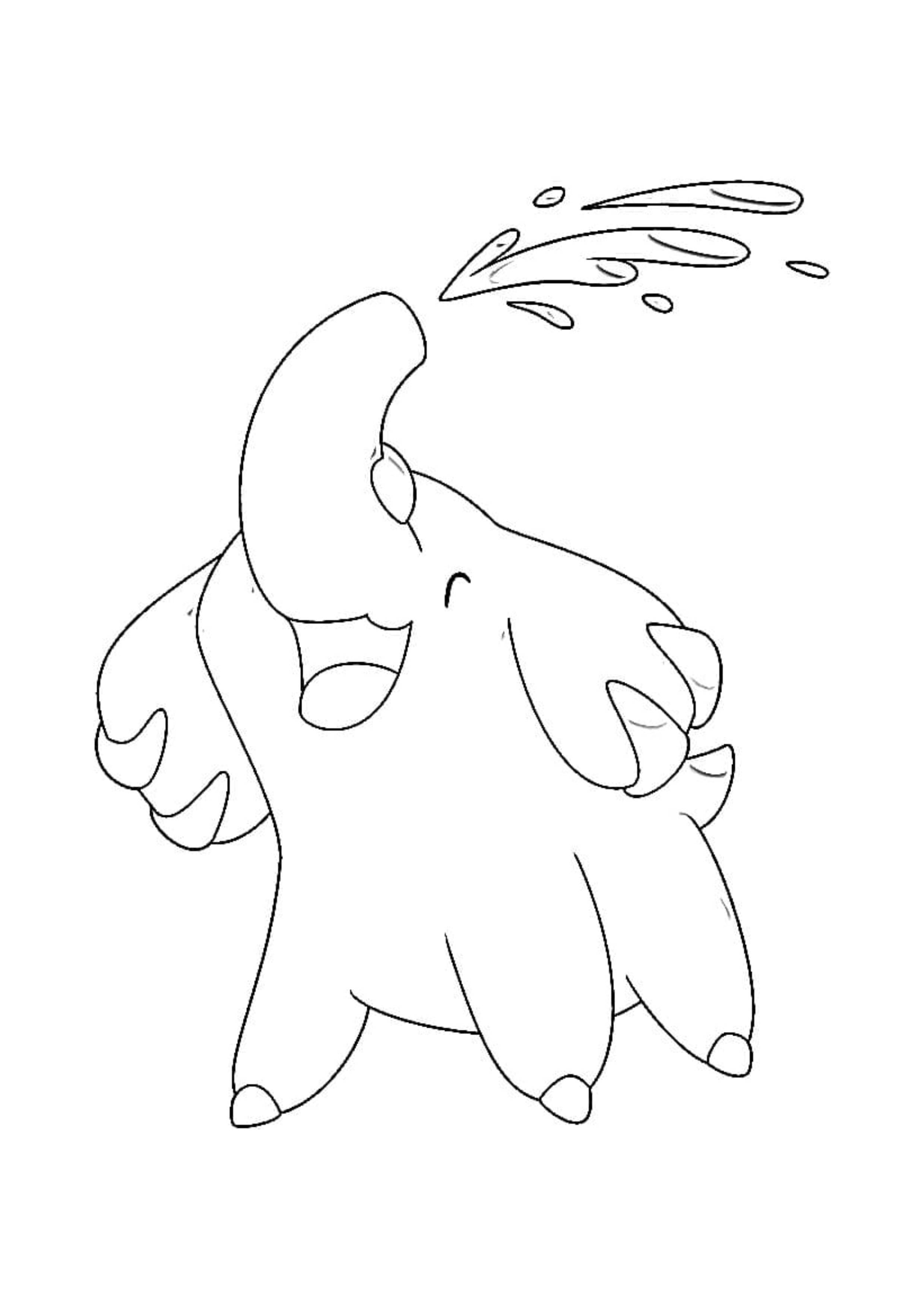 Coloriage Phanpy (A4) à imprimer