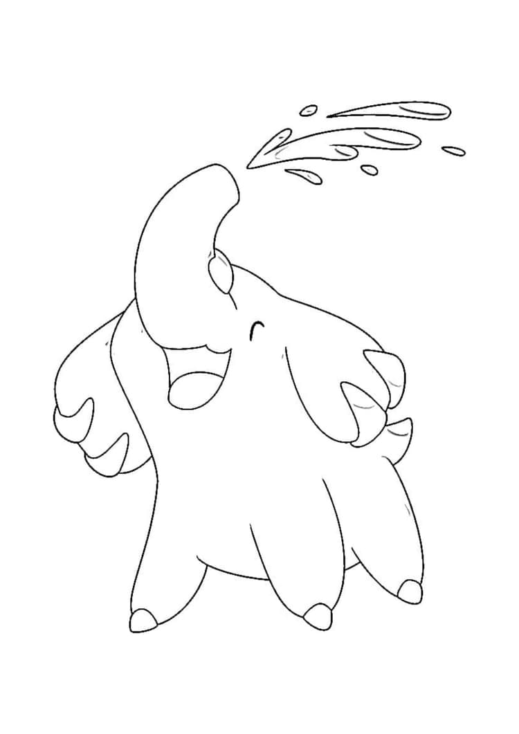 Coloriage Phanpy (A4) à imprimer
