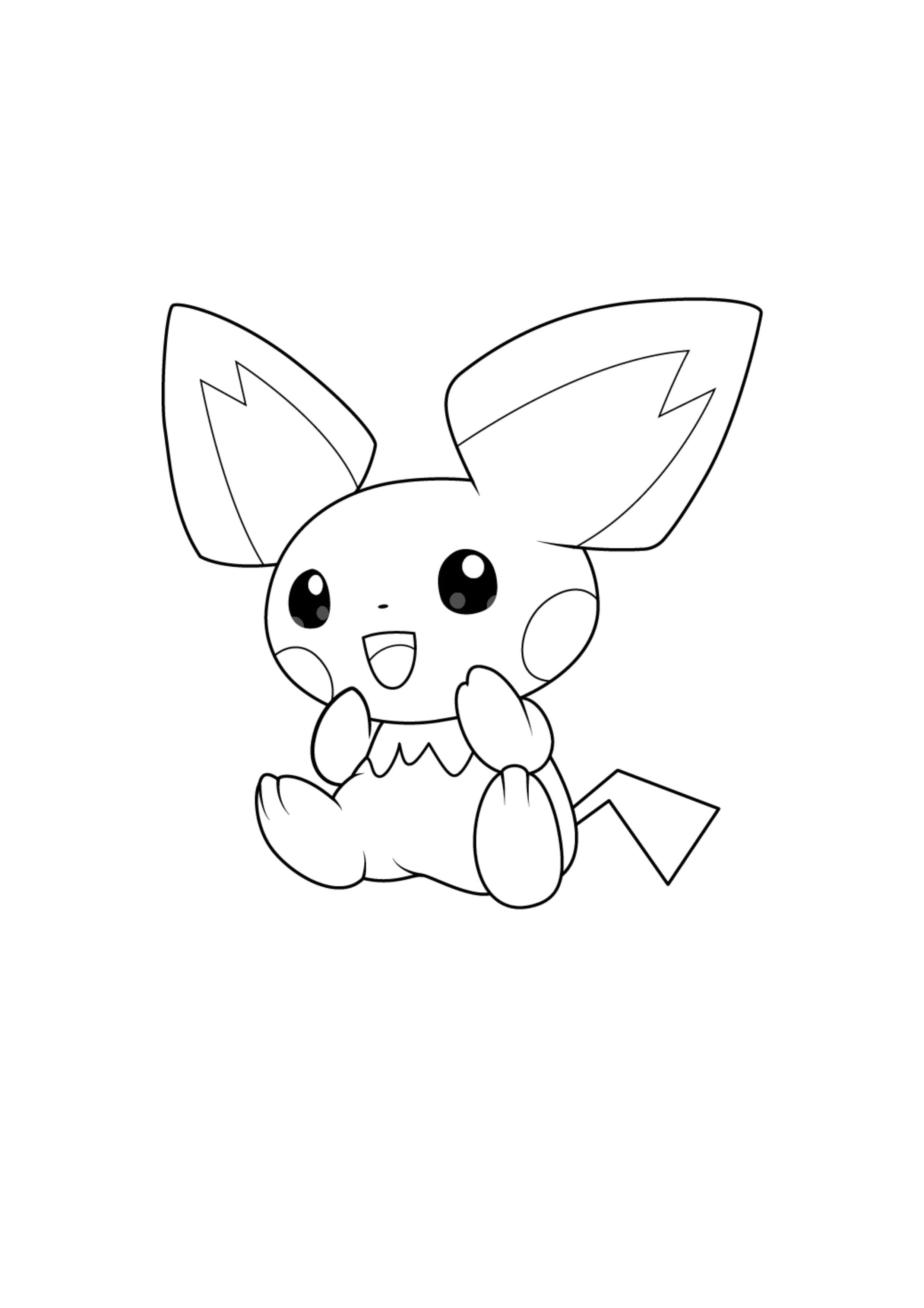 Coloriage Pichu (A4) à imprimer
