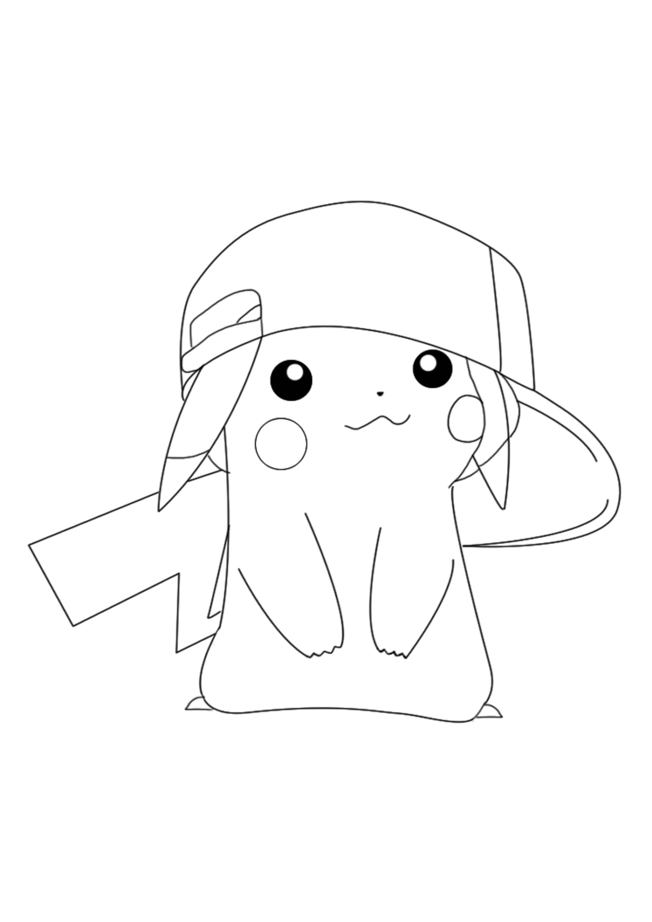 Coloriage Pikachu (A4) à imprimer