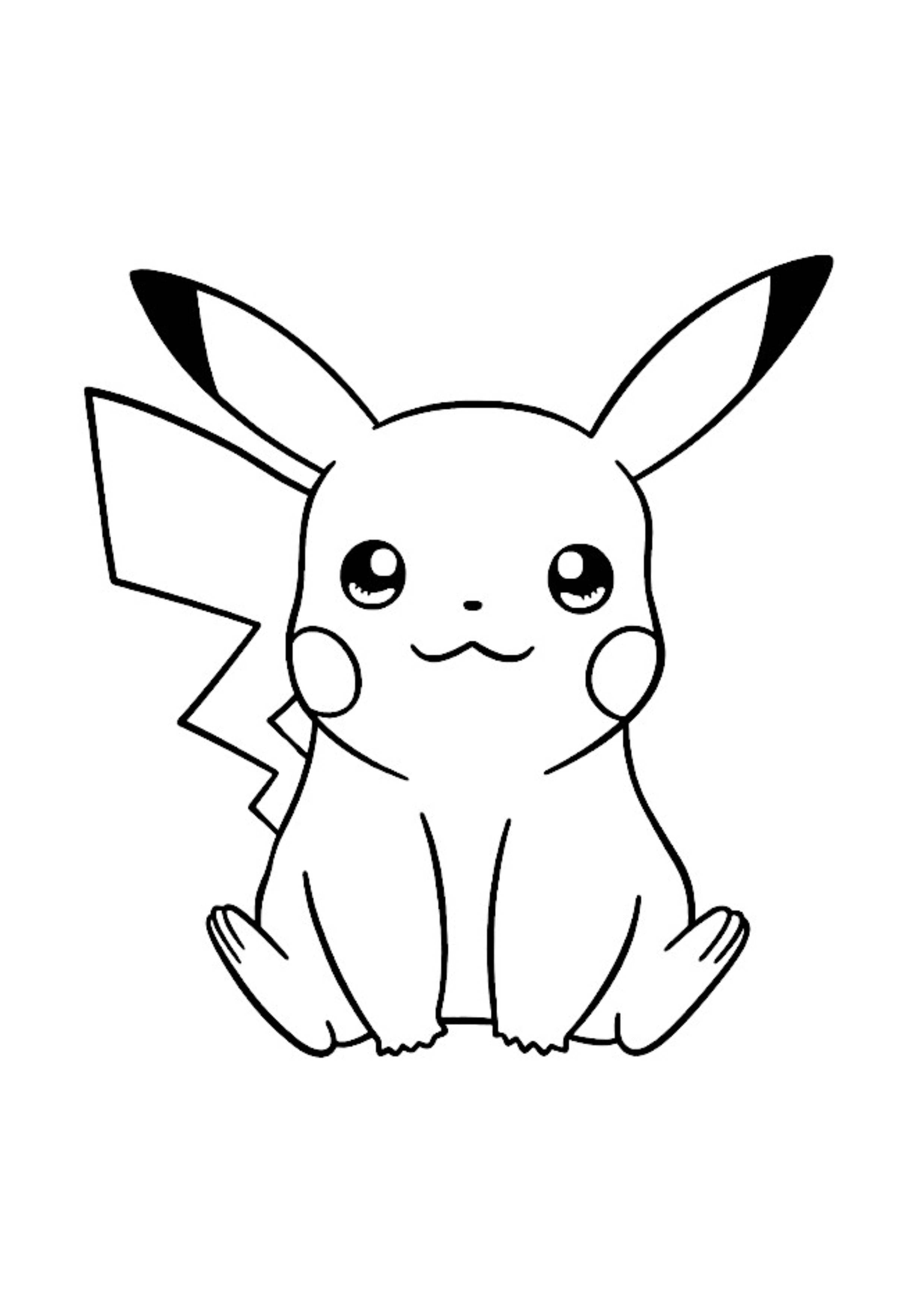 Coloriage Pikachu (A4) à imprimer