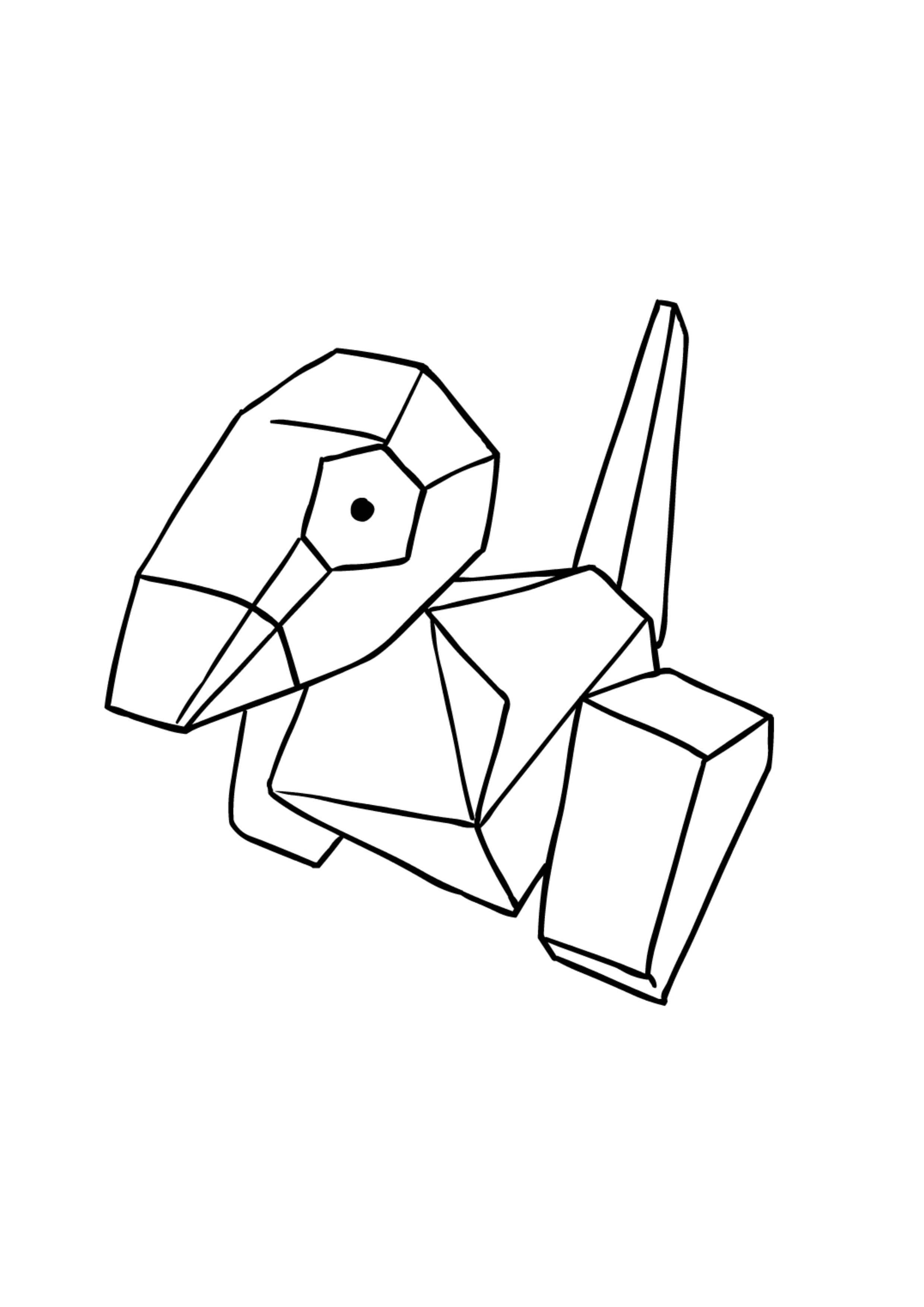 Coloriage Porygon (A4) à imprimer