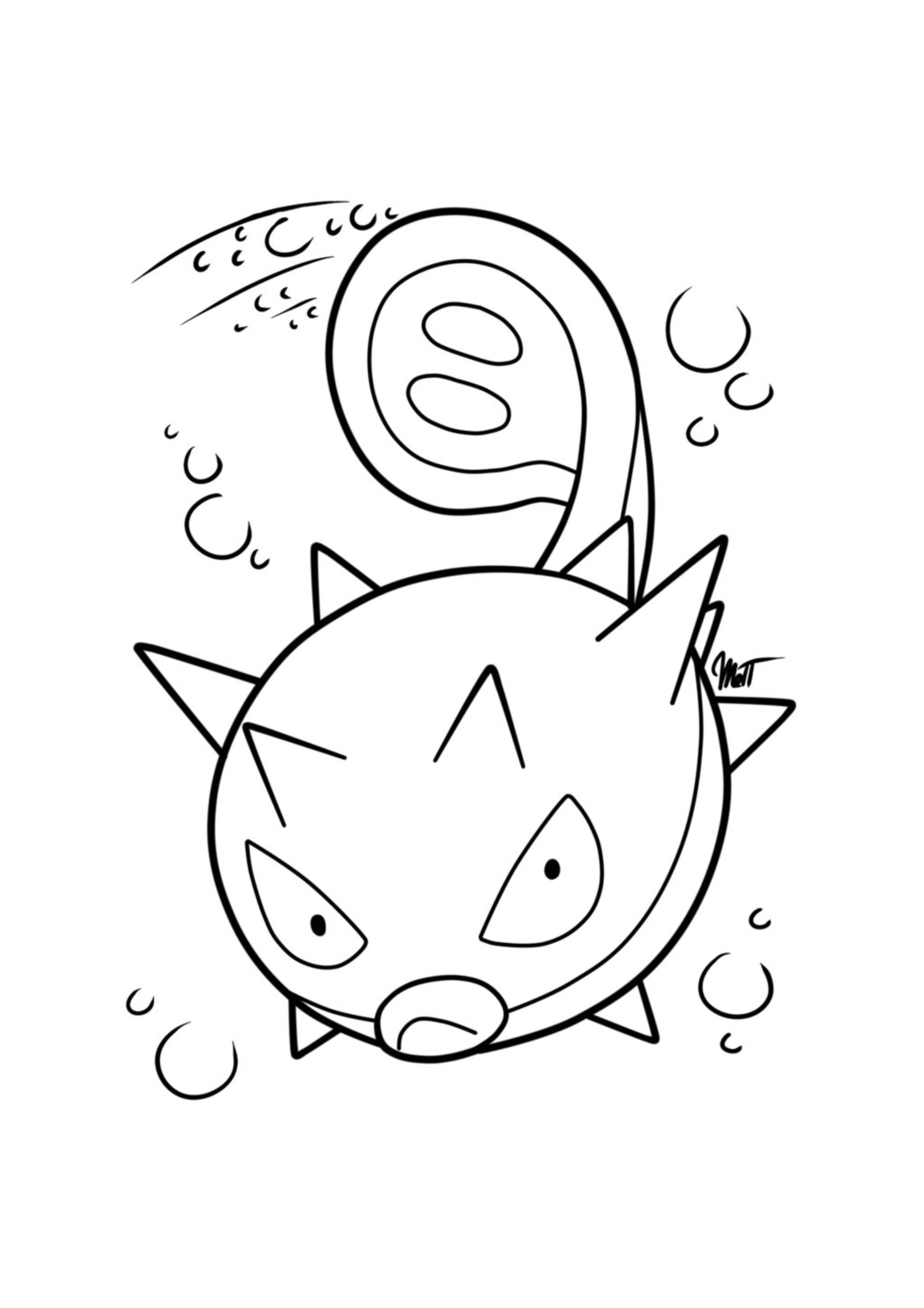 Coloriage Qwilfish (A4) à imprimer