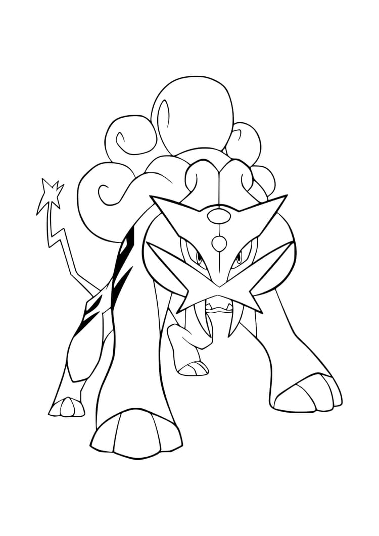 Coloriage Raikou (A4) à imprimer
