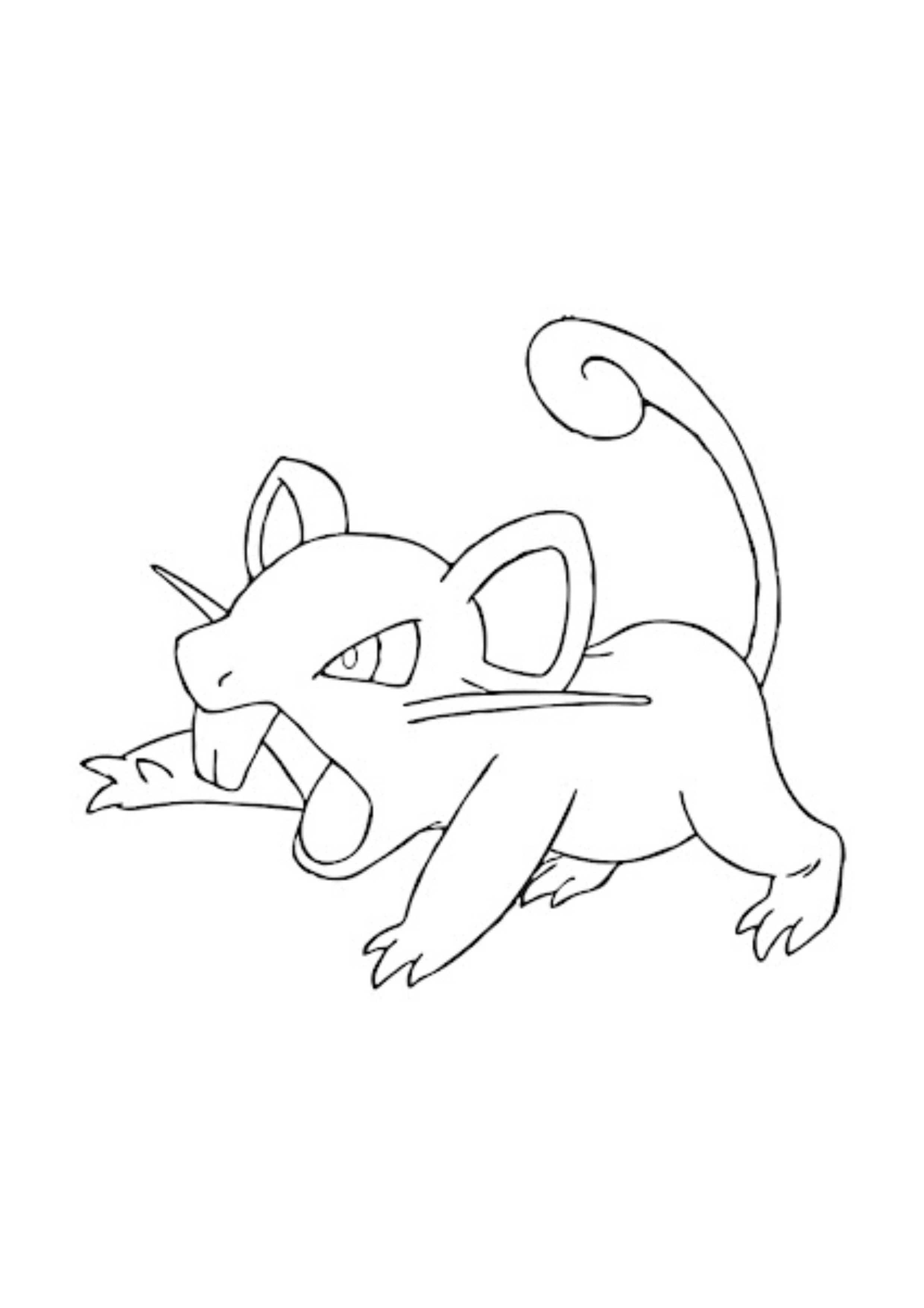 Coloriage Rattata (A4) à imprimer