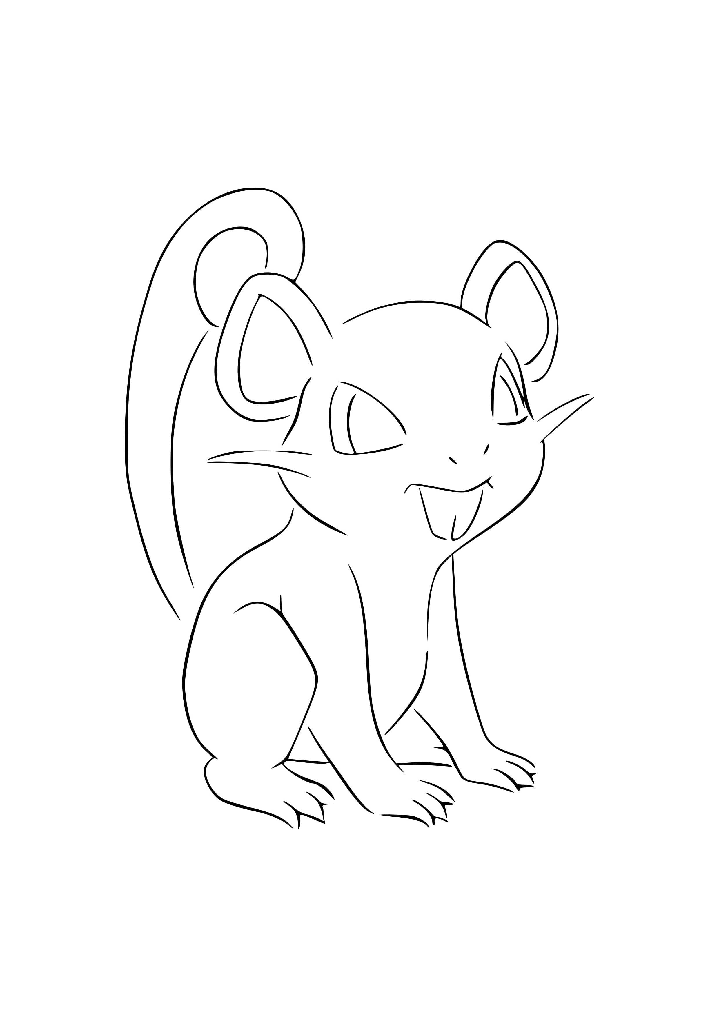 Coloriage Rattata (A4) à imprimer