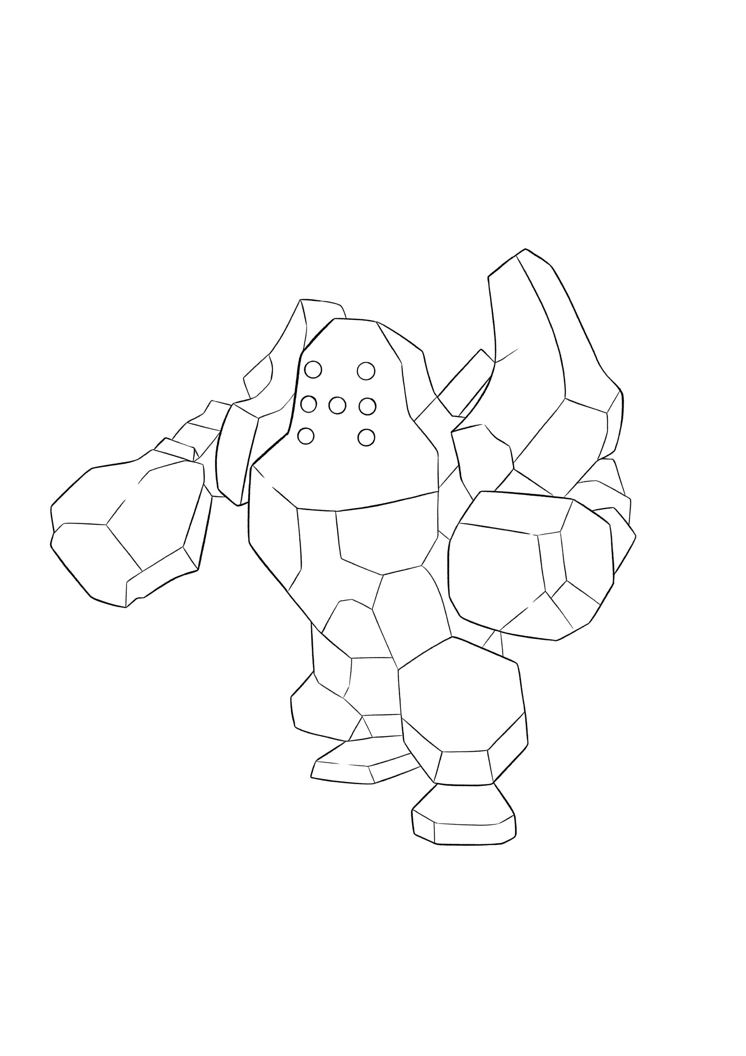 Coloriage Regirock (A4) à imprimer