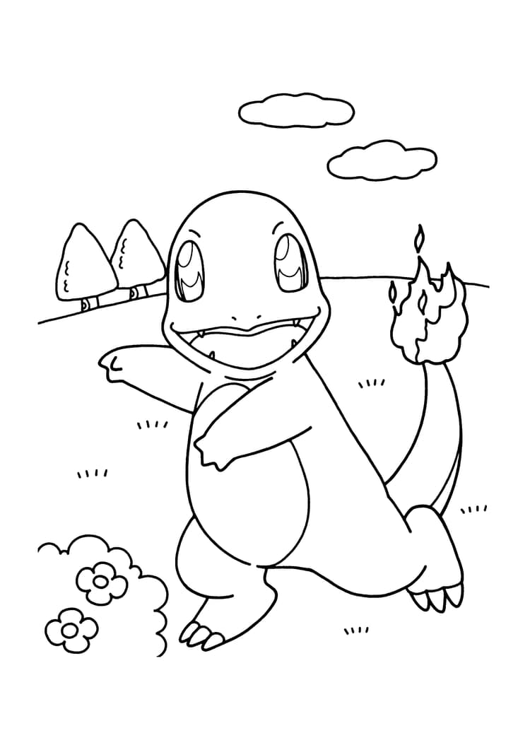 Coloriage Salamèche (A4) à imprimer