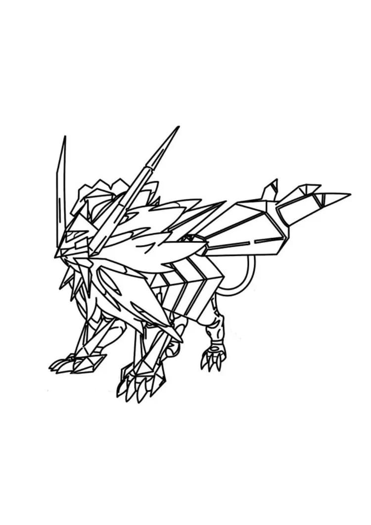 Coloriage Solgaleo (A4) à imprimer