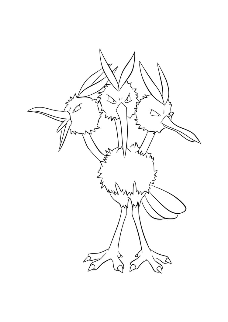 Coloriage Dodrio (A4) à imprimer