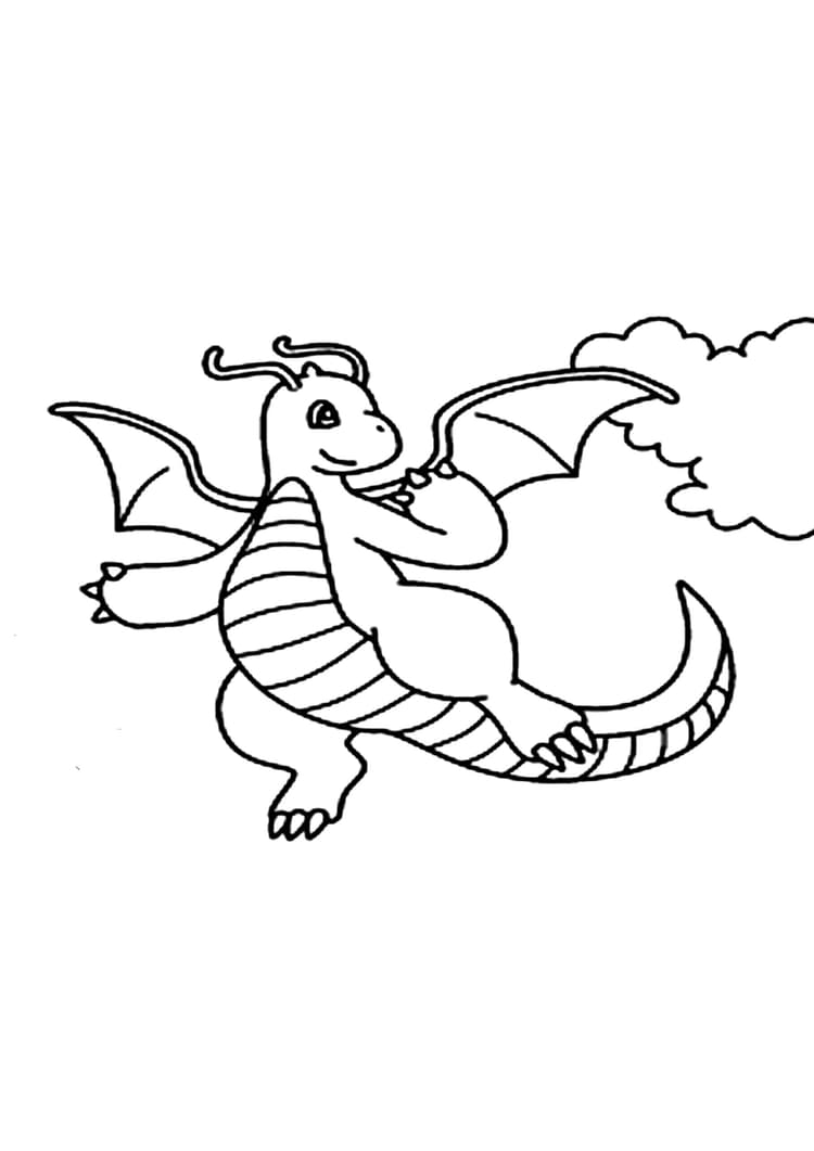Coloriage Dracolosse (A4) à imprimer