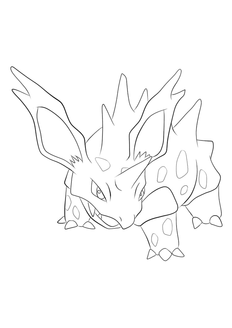 Coloriage Nidorino (A4) à imprimer
