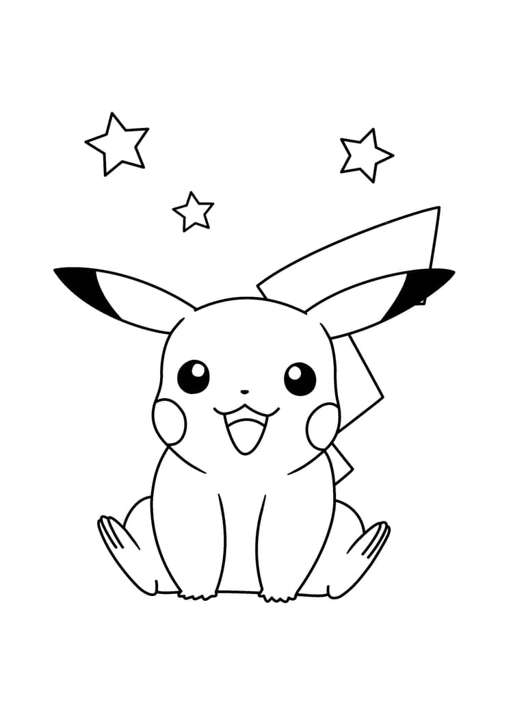 Coloriage Pikachu (A4) à imprimer