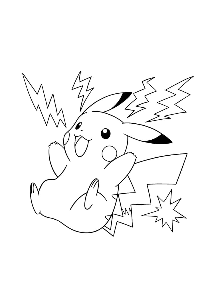 Coloriage Pikachu (A4) à imprimer