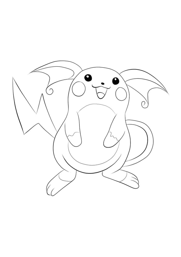 Coloriage Raichu (A4) à imprimer