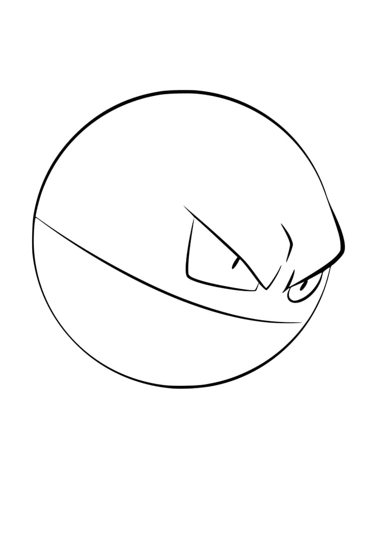 Coloriage Voltorbe (A4) à imprimer